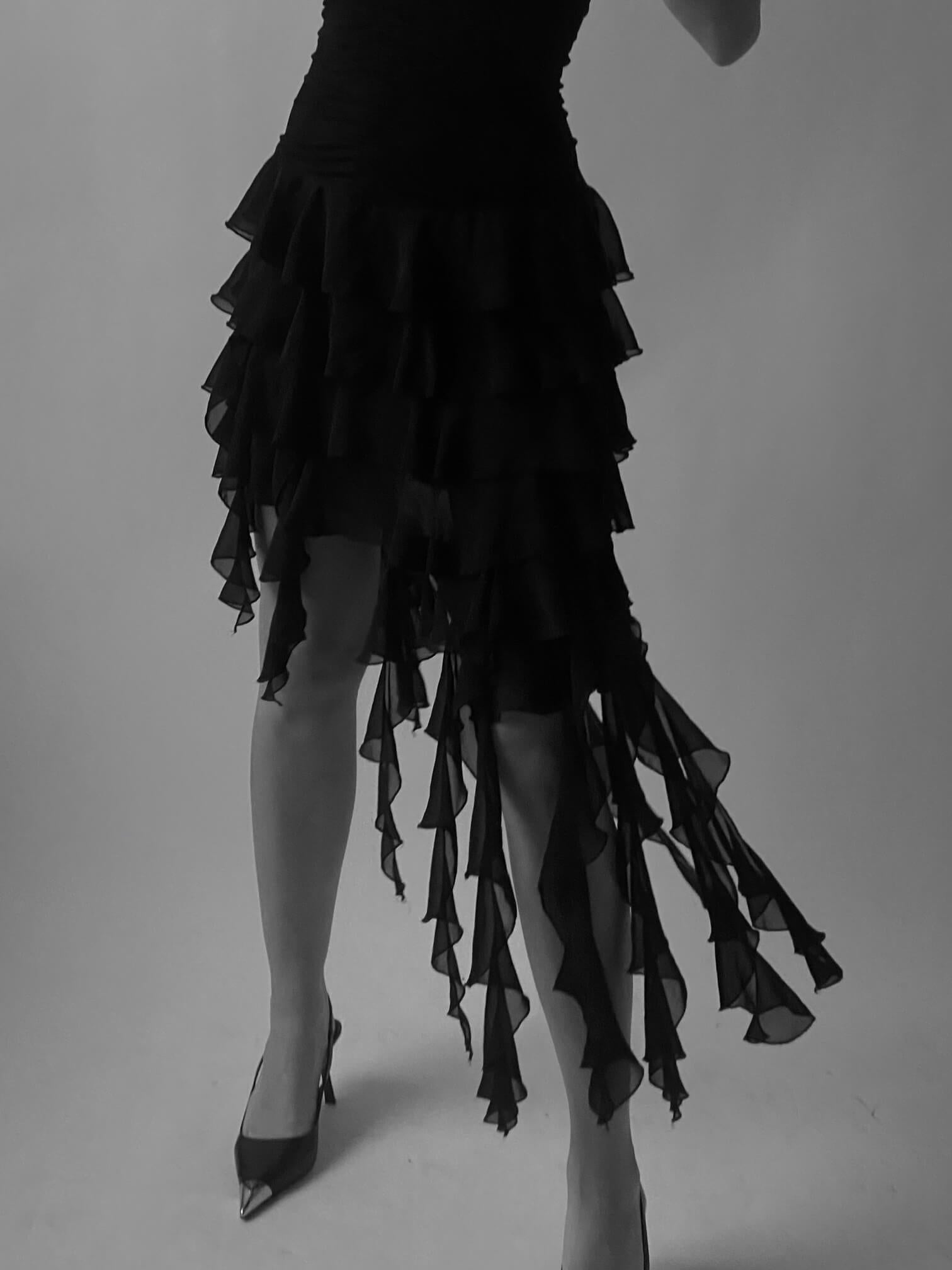 Vintage Ruffle Halter Dress | M