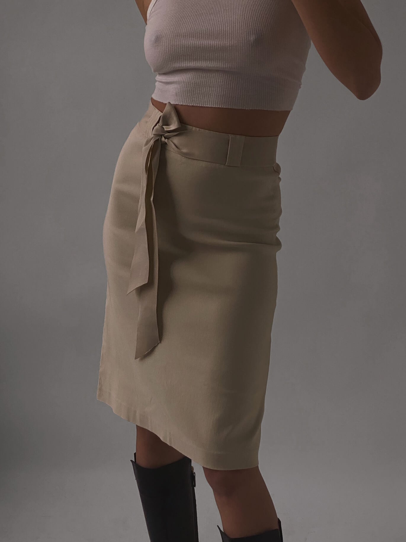 Vintage Belted Midi Skirt | 2/XS