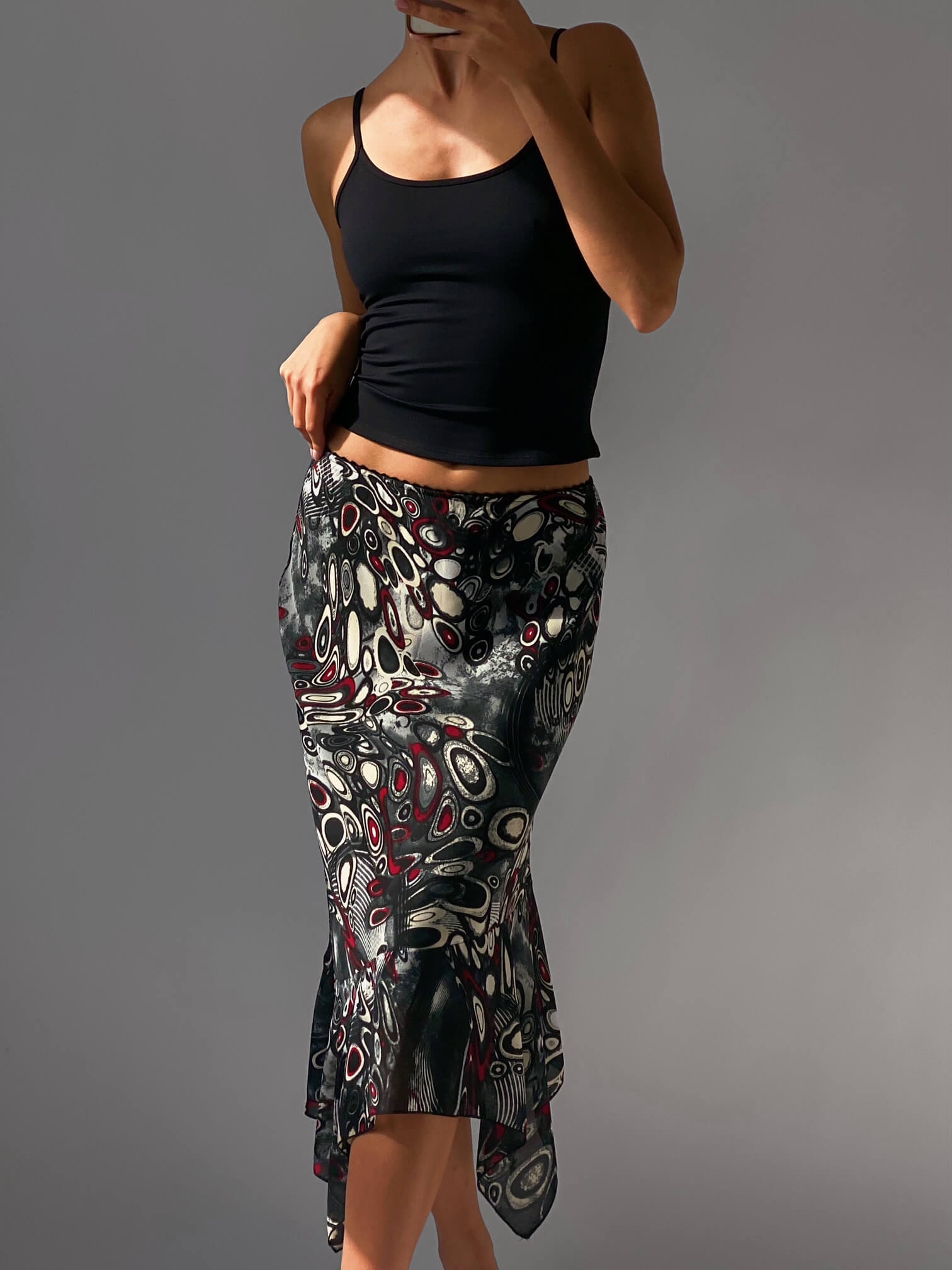 Y2K Printed Handkerchief Skirt | S/M