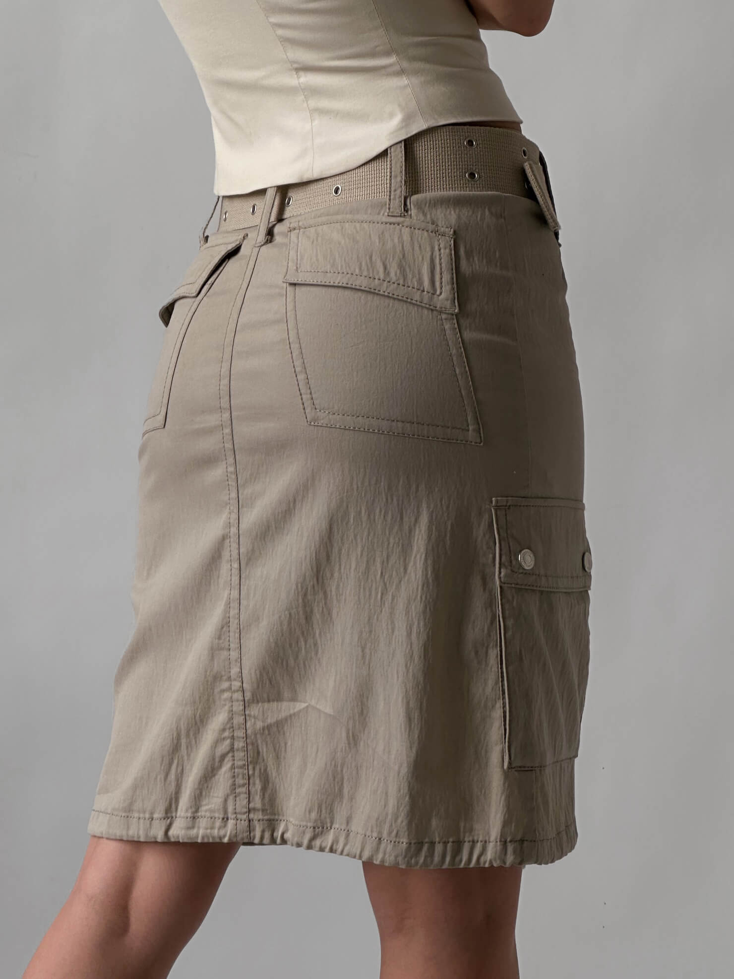 Vintage Belted Cargo Skirt| XS/S