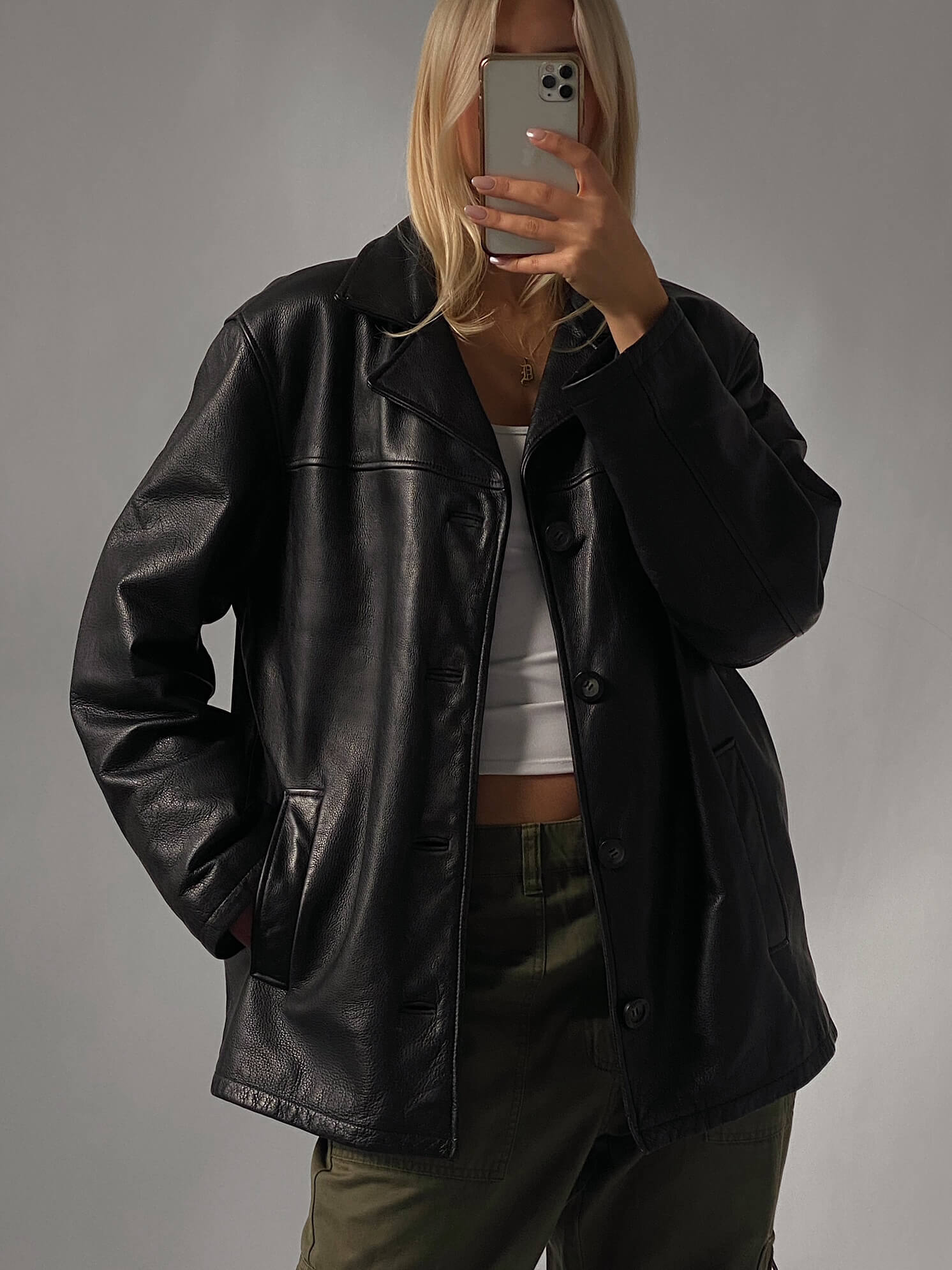 Vintage GUESS Oversized Leather Jacket | XS-L