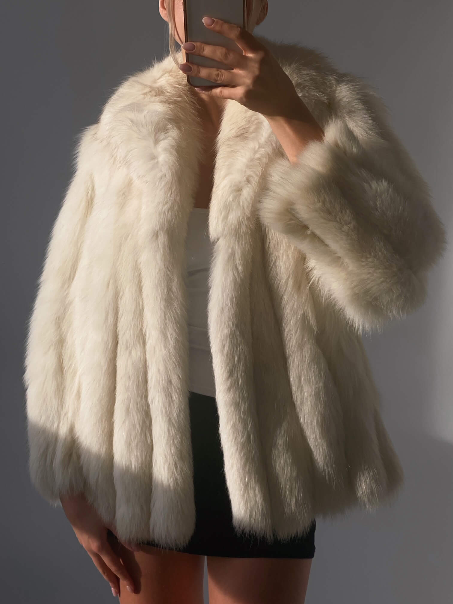 Vintage Snow White Fur Coat | XS-M