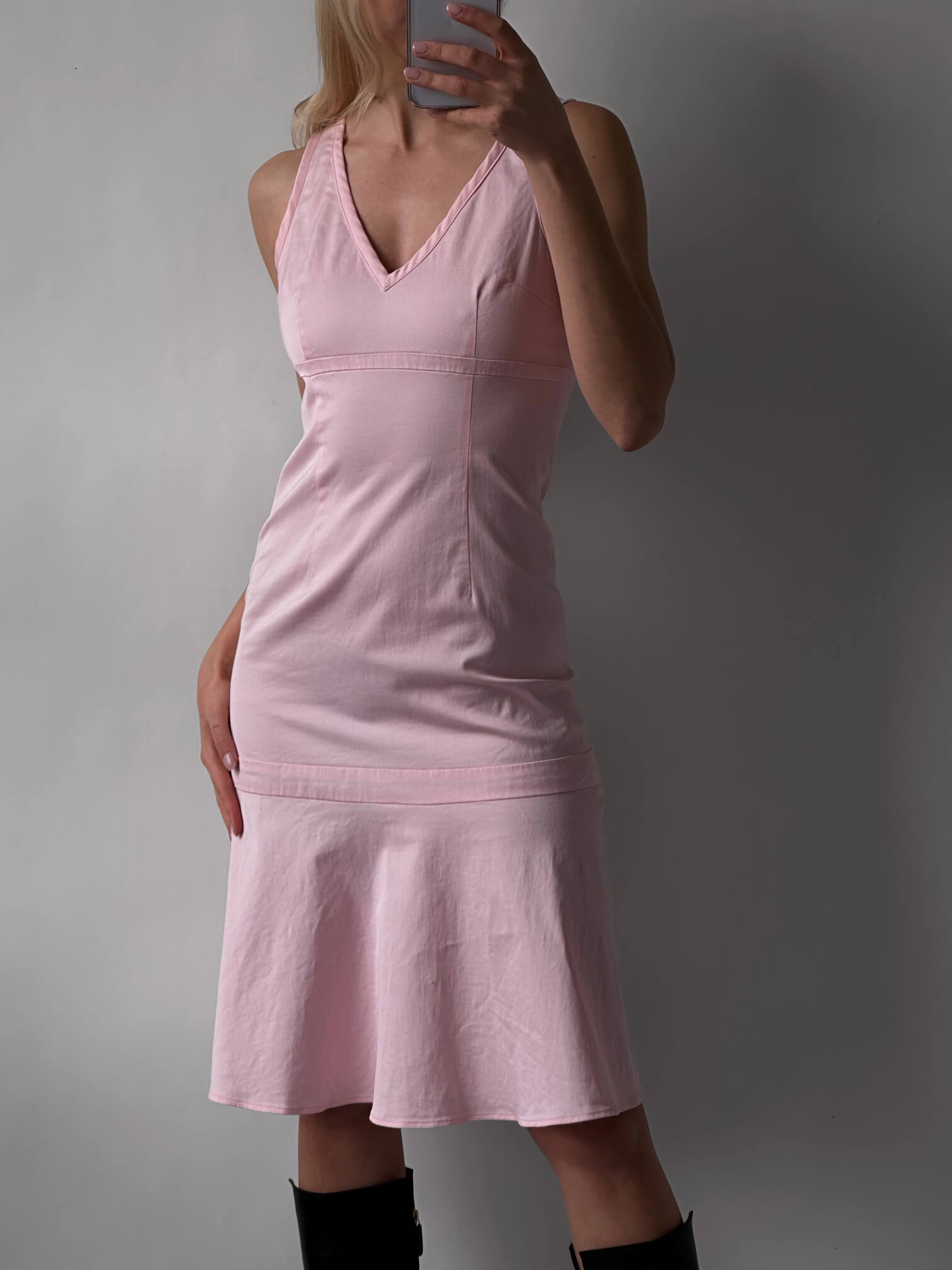 Vintage Cotton Midi Dress | S