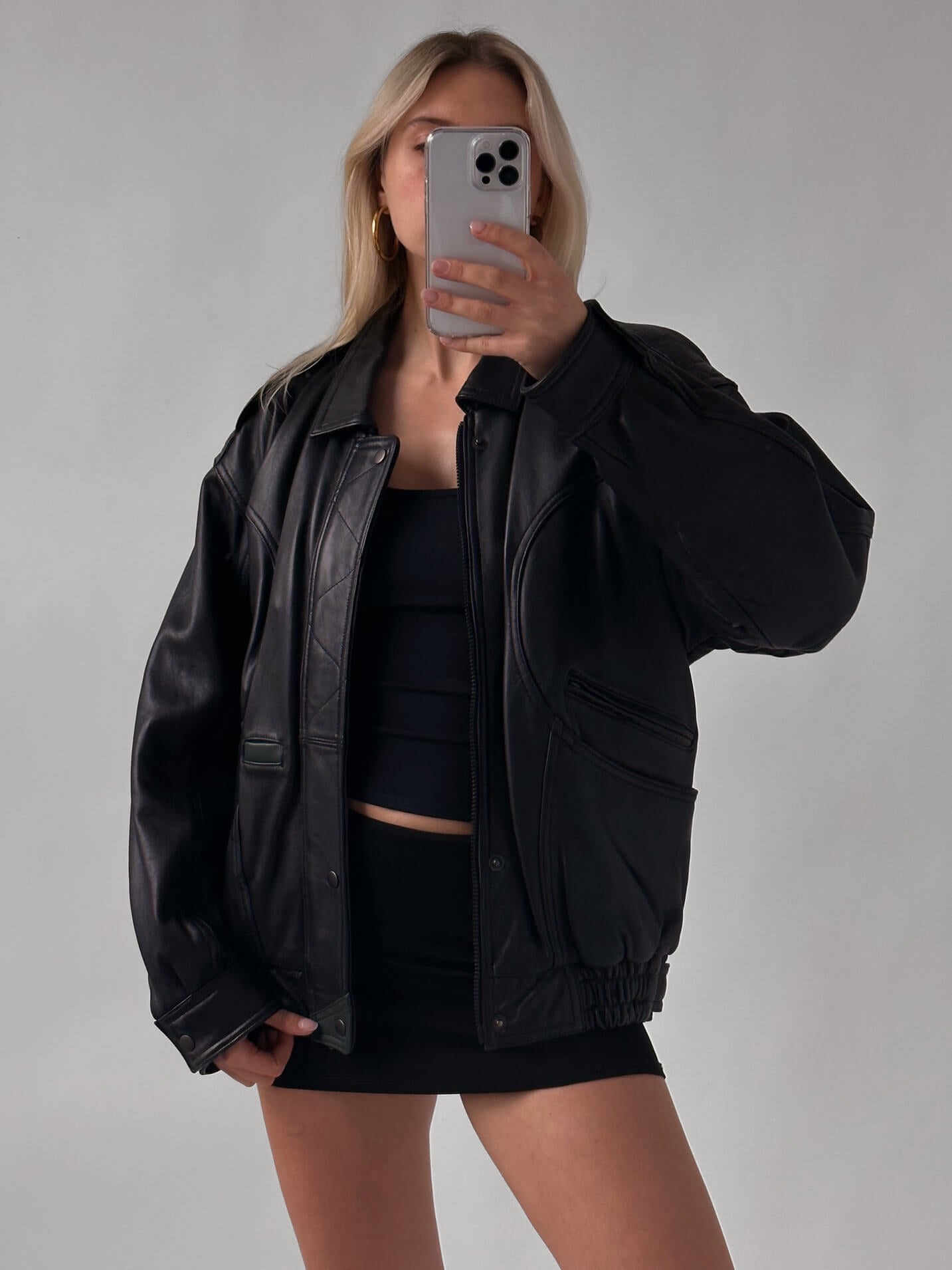 Vintage Cordovan Oversized Leather Bomber Jacket | XS-XL