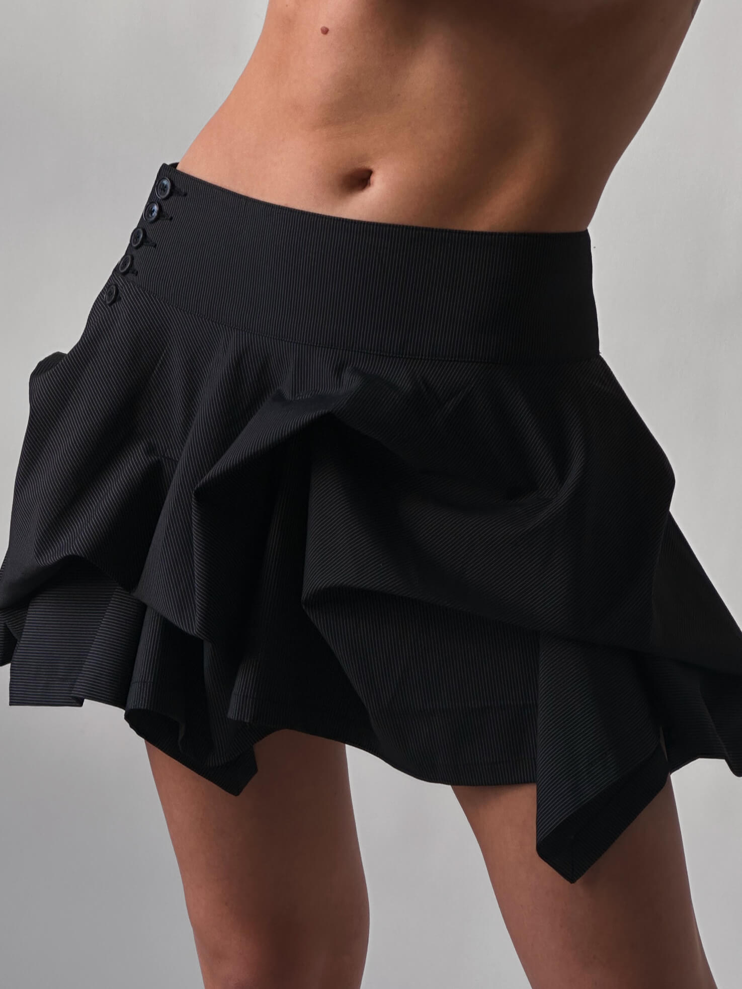 Y2K Pinstripe Bubble Skirt | XS/S