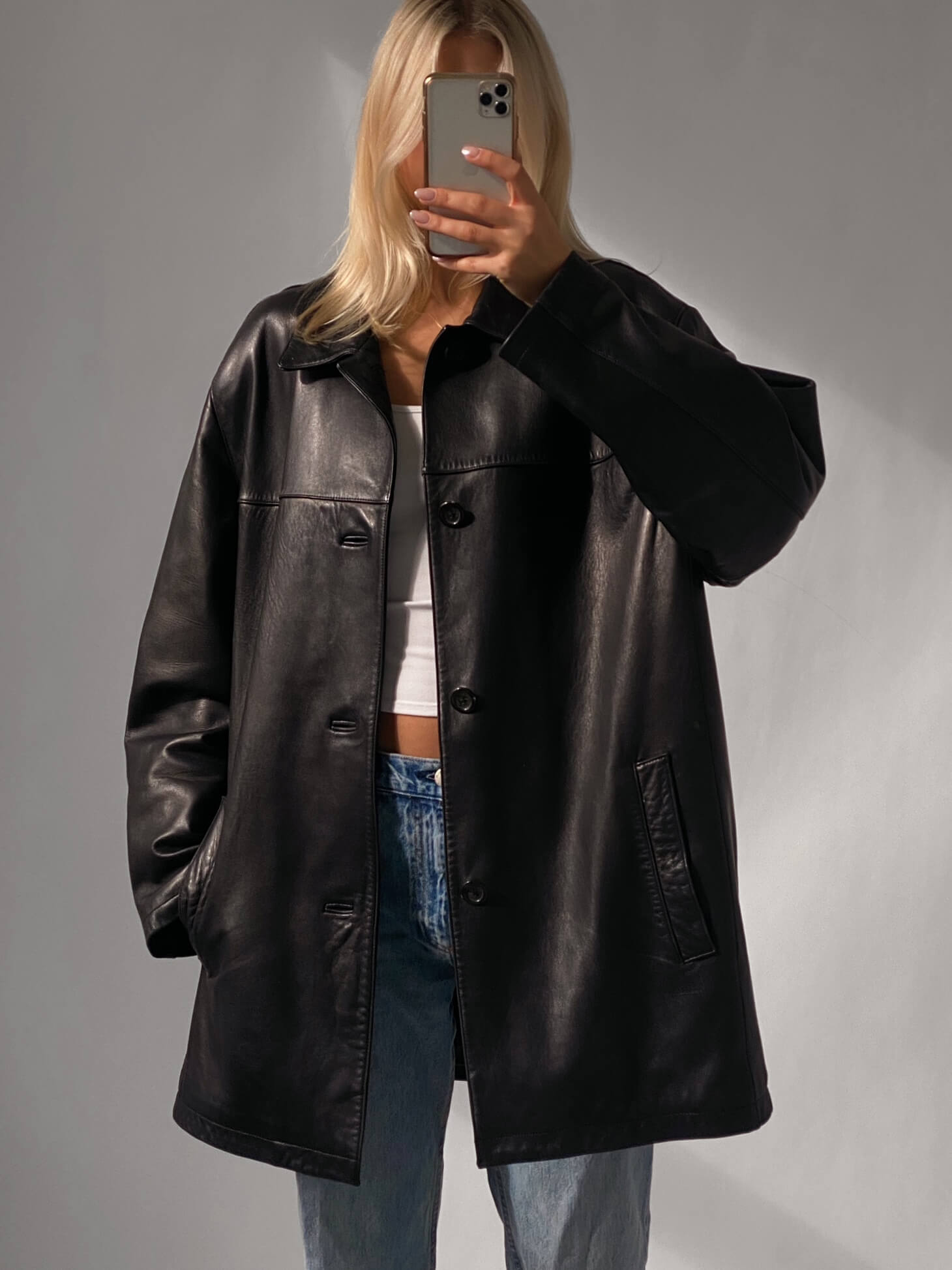 Vintage Ultra Oversized Andrew Marc Leather Jacket | XS-XXL