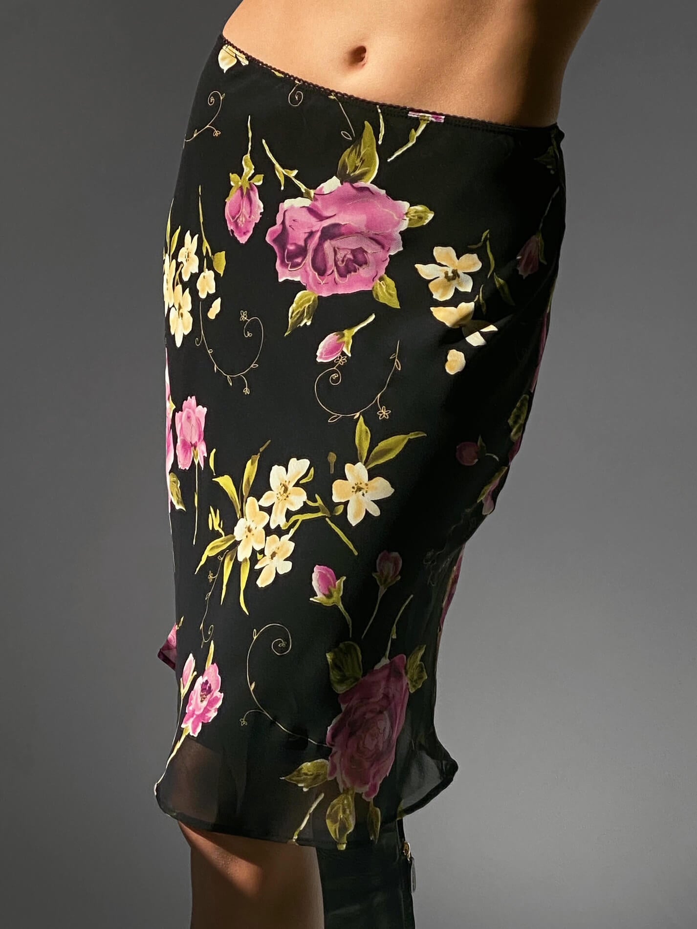 Vintage Floral Midi Skirt | XS/S