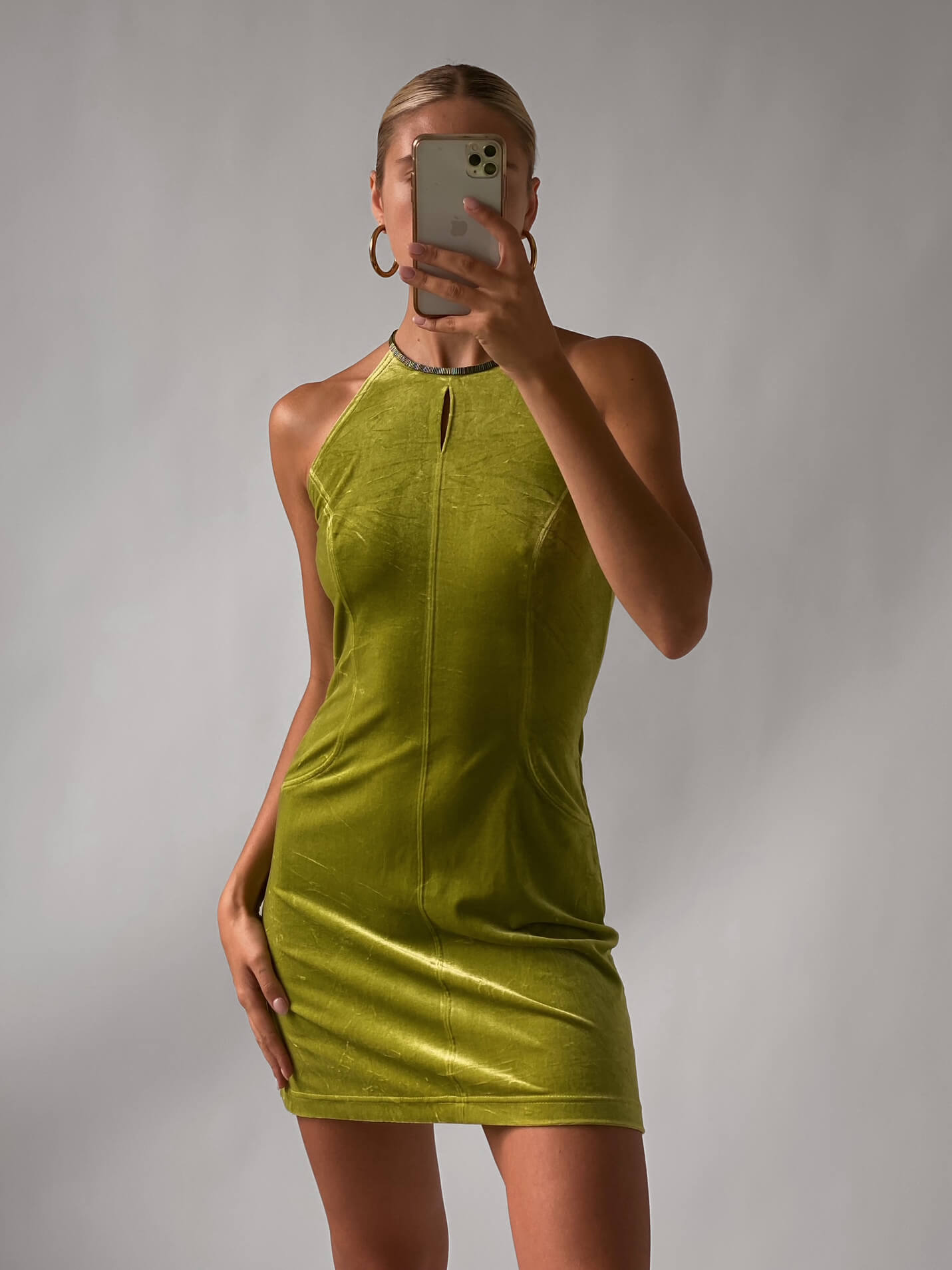 Vintage Velour Keyhole Dress | M