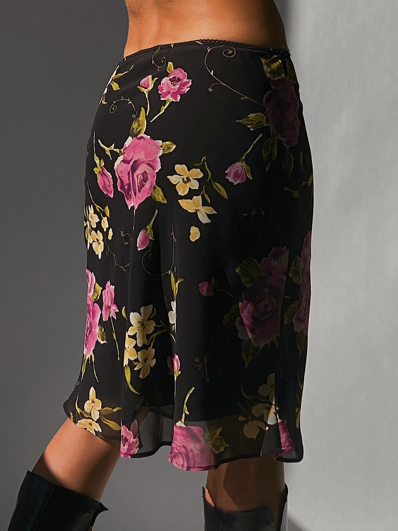 Vintage Floral Midi Skirt | XS/S