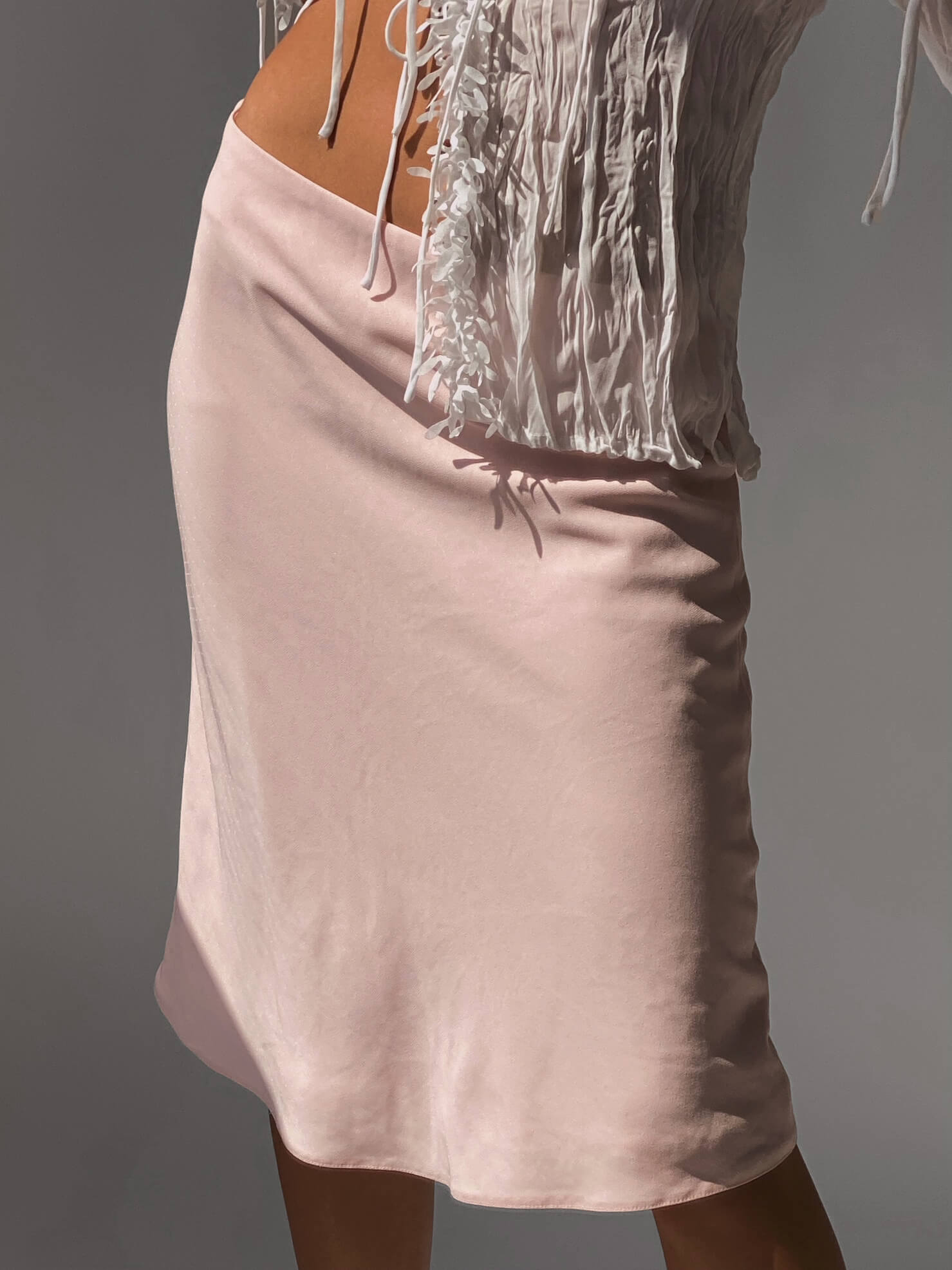 Vintage Powder Pink Midi Skirt | S/M