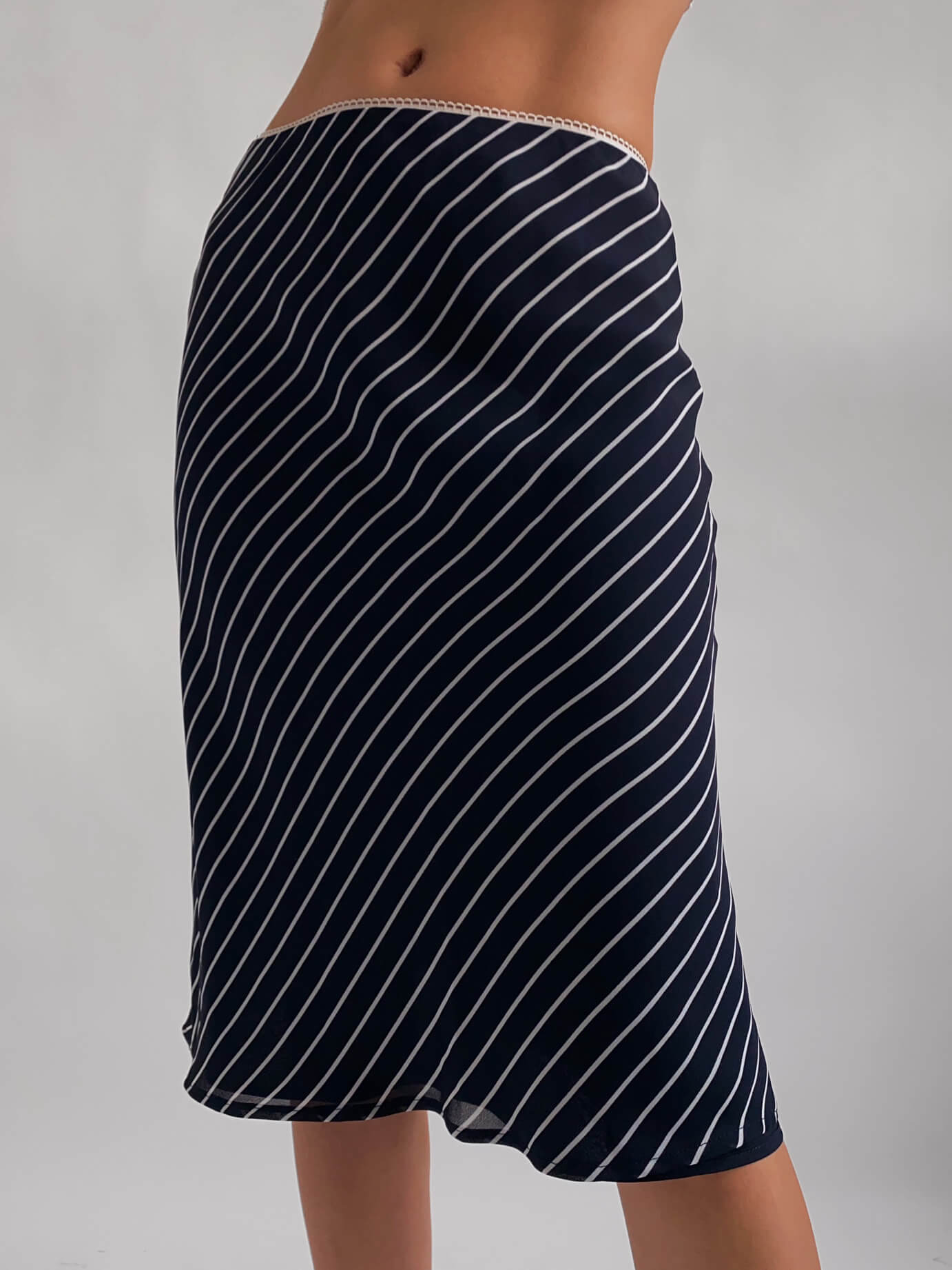 Vintage Striped Midi Skirt | 4/S