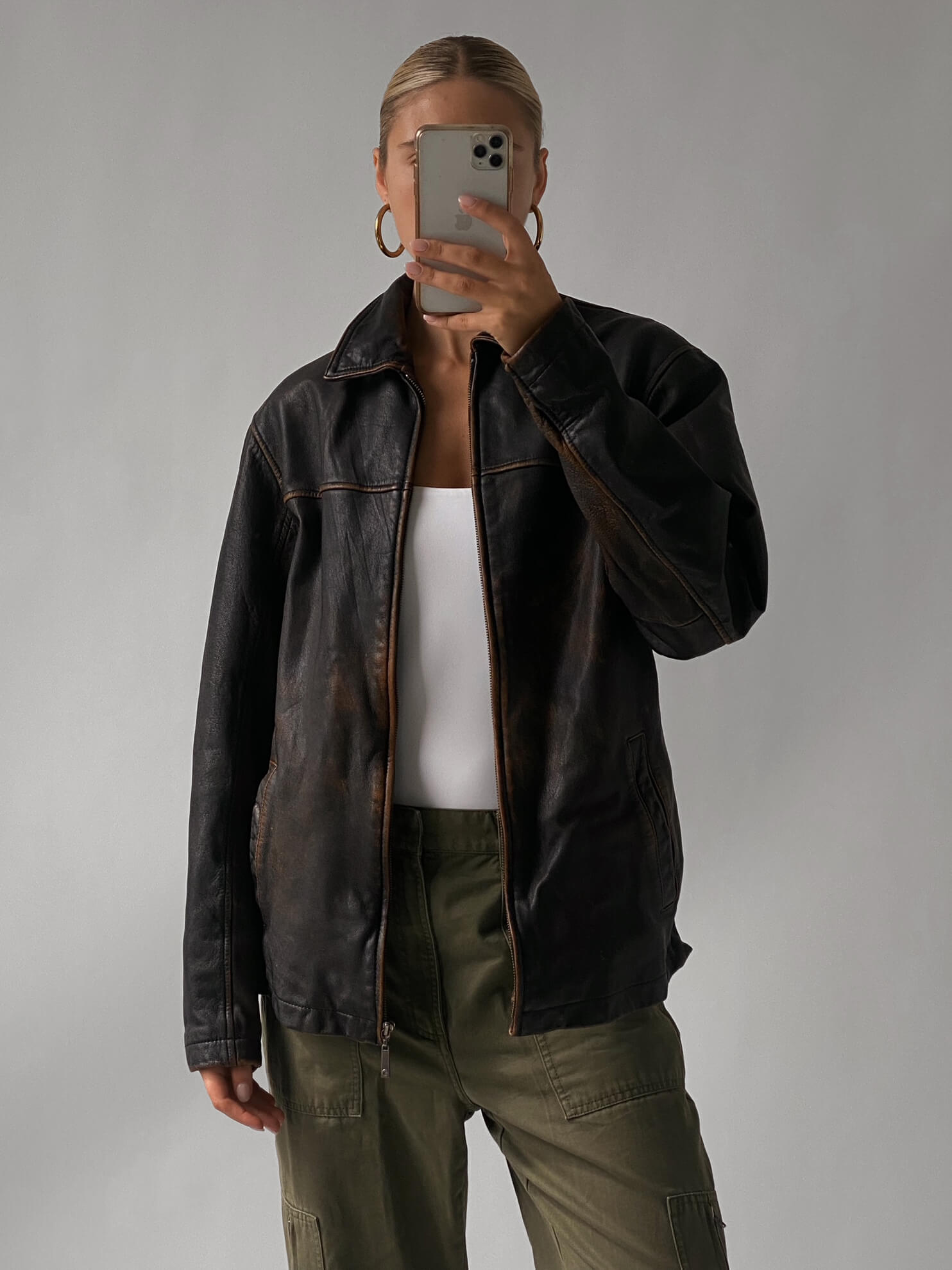 Vintage Rust Patina Leather Jacket | XS-L