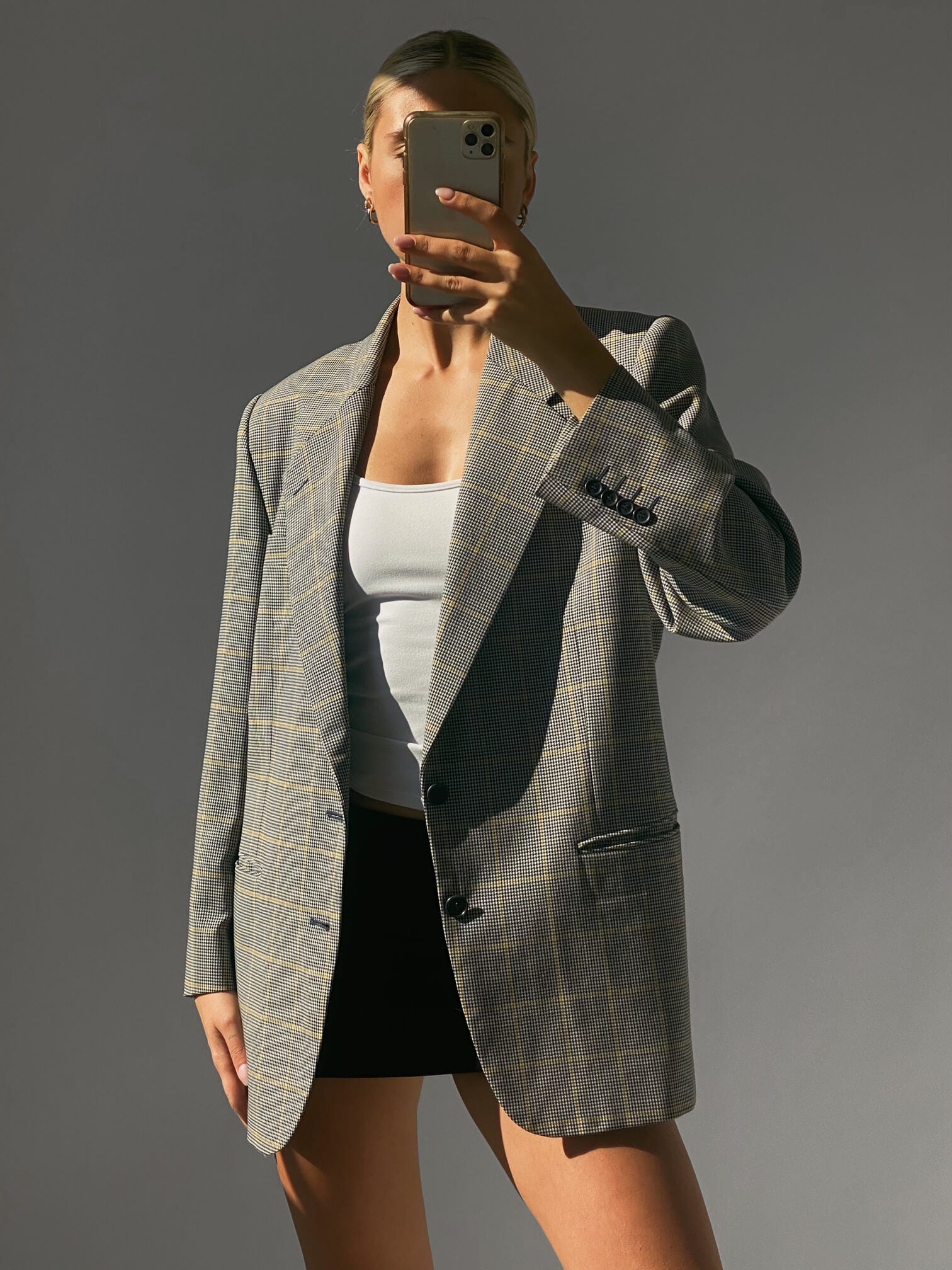 Vintage YVES SAINT LAURENT Houndstooth Blazer | XS-L