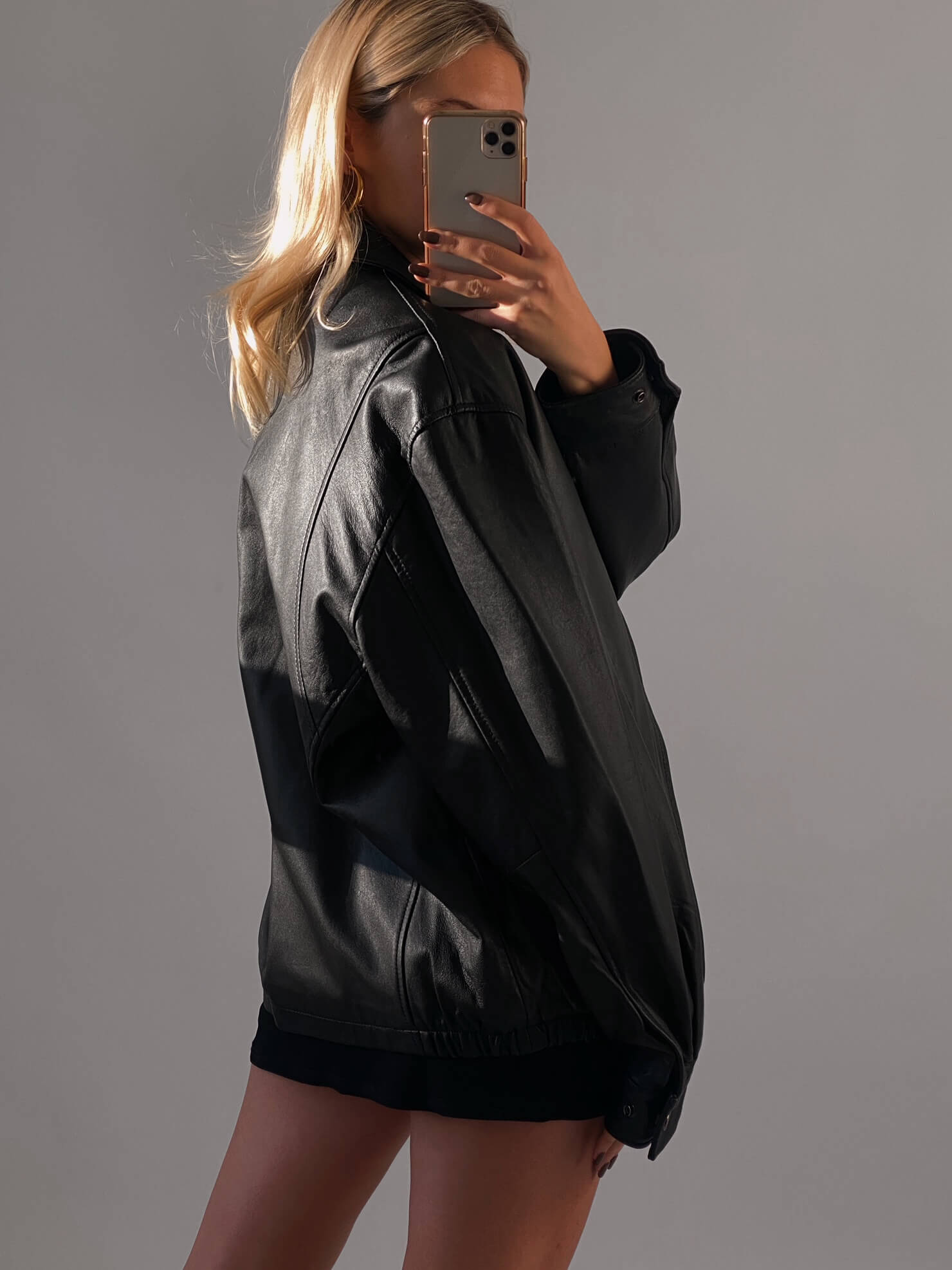Vintage Oversized Classic Matte Leather Bomber Jacket| XS-XL