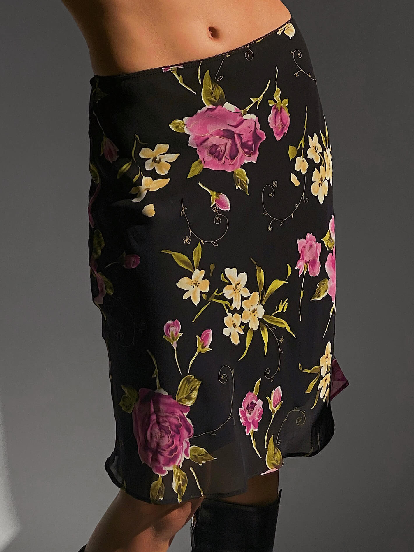 Vintage Floral Midi Skirt | XS/S