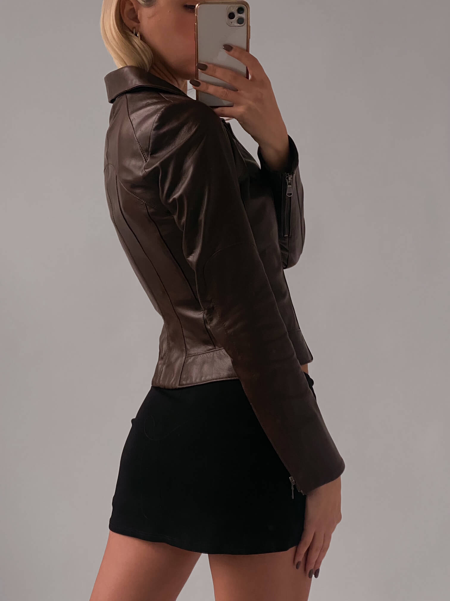 Vintage Cocoa Leather Shortie | XXS/XS