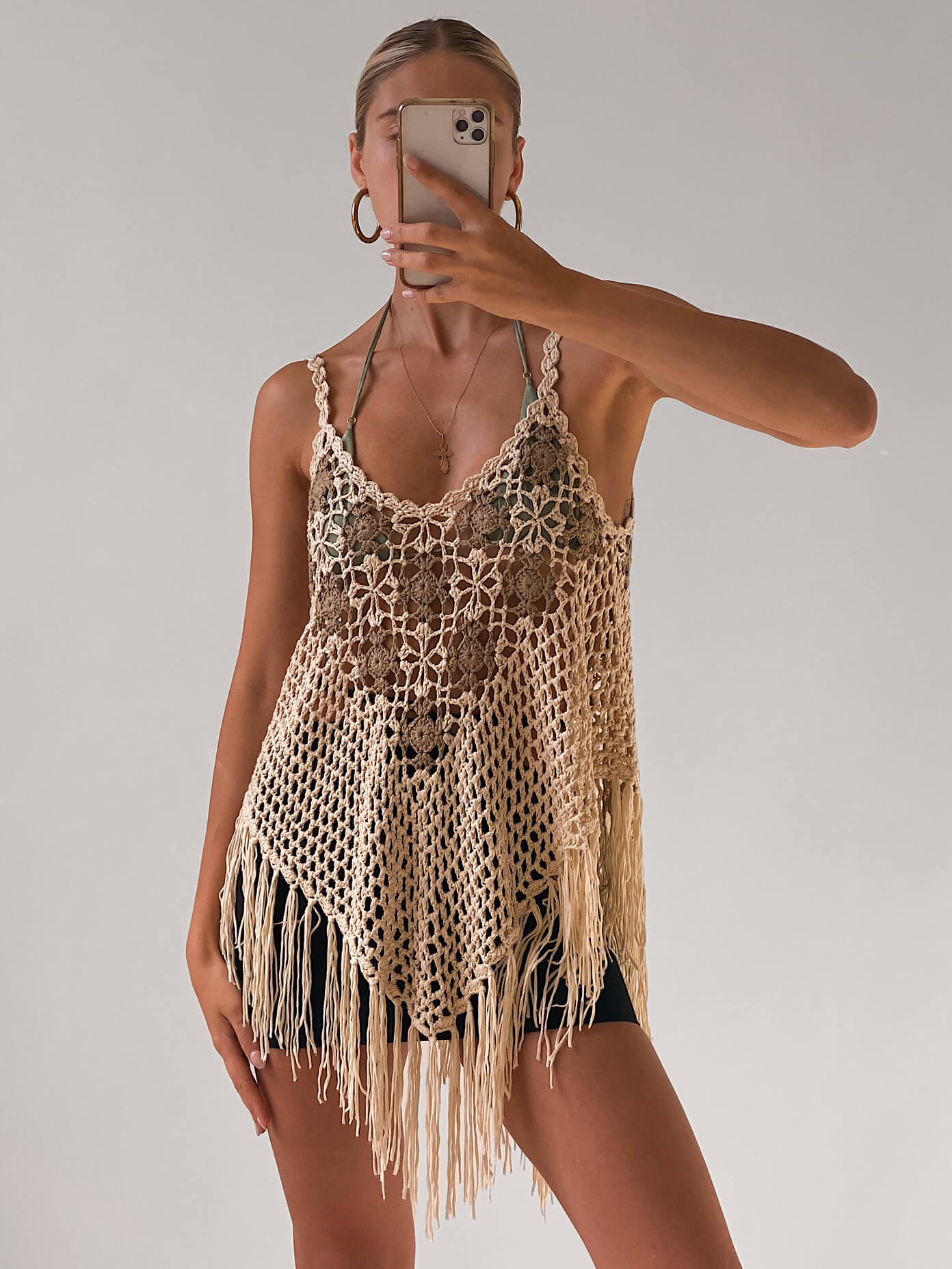 Vintage Crochet Fringe Top | S-L