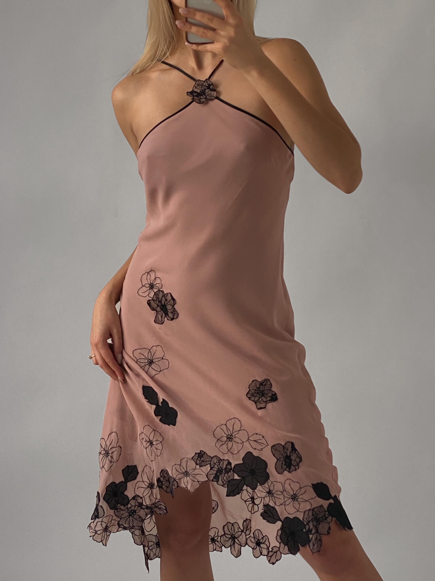 Vintage BCBG MAXAZRIA Embroidered Silk Dress | 4/S
