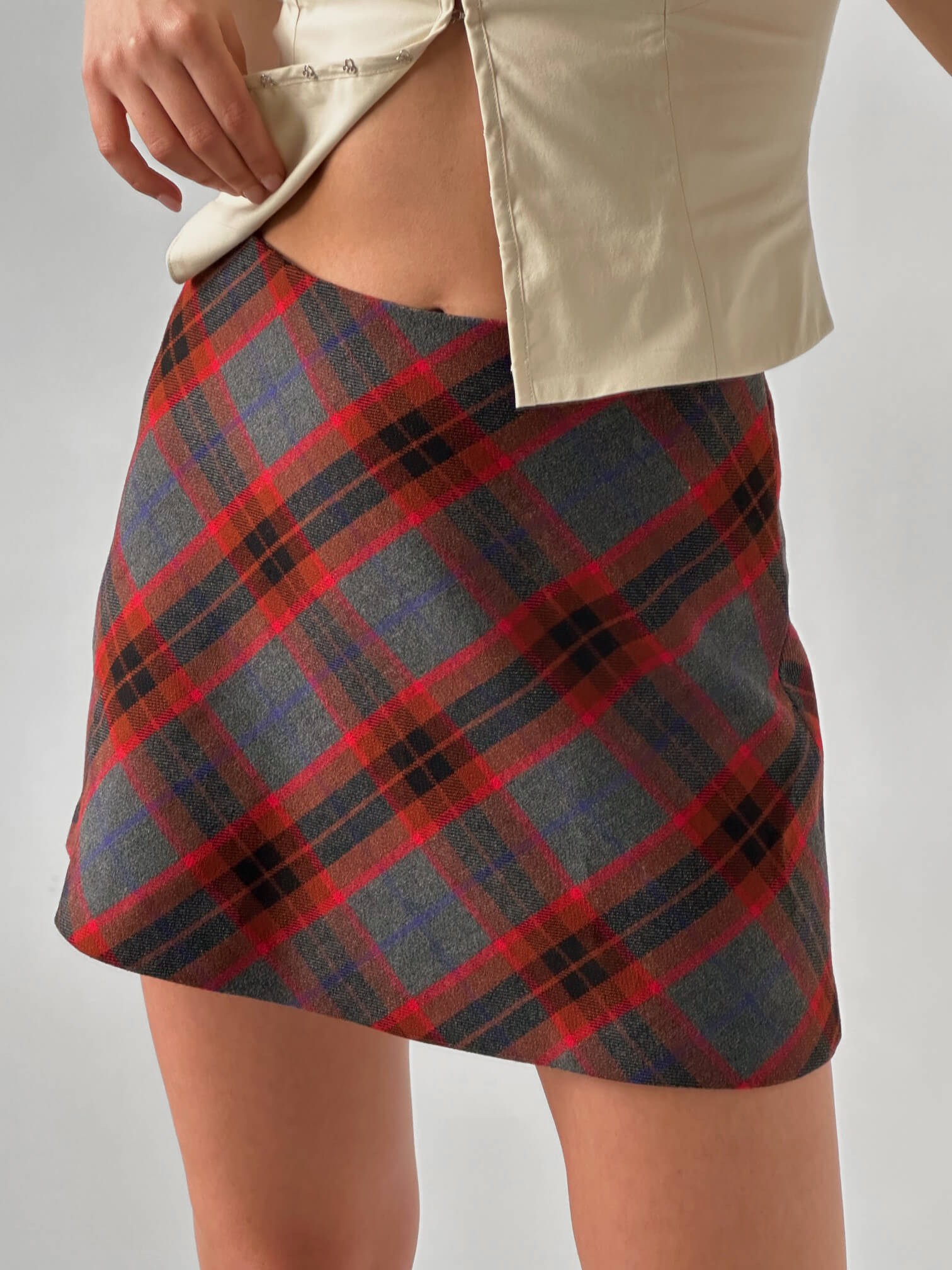 Retro Plaid Mini Skirt | XS/S