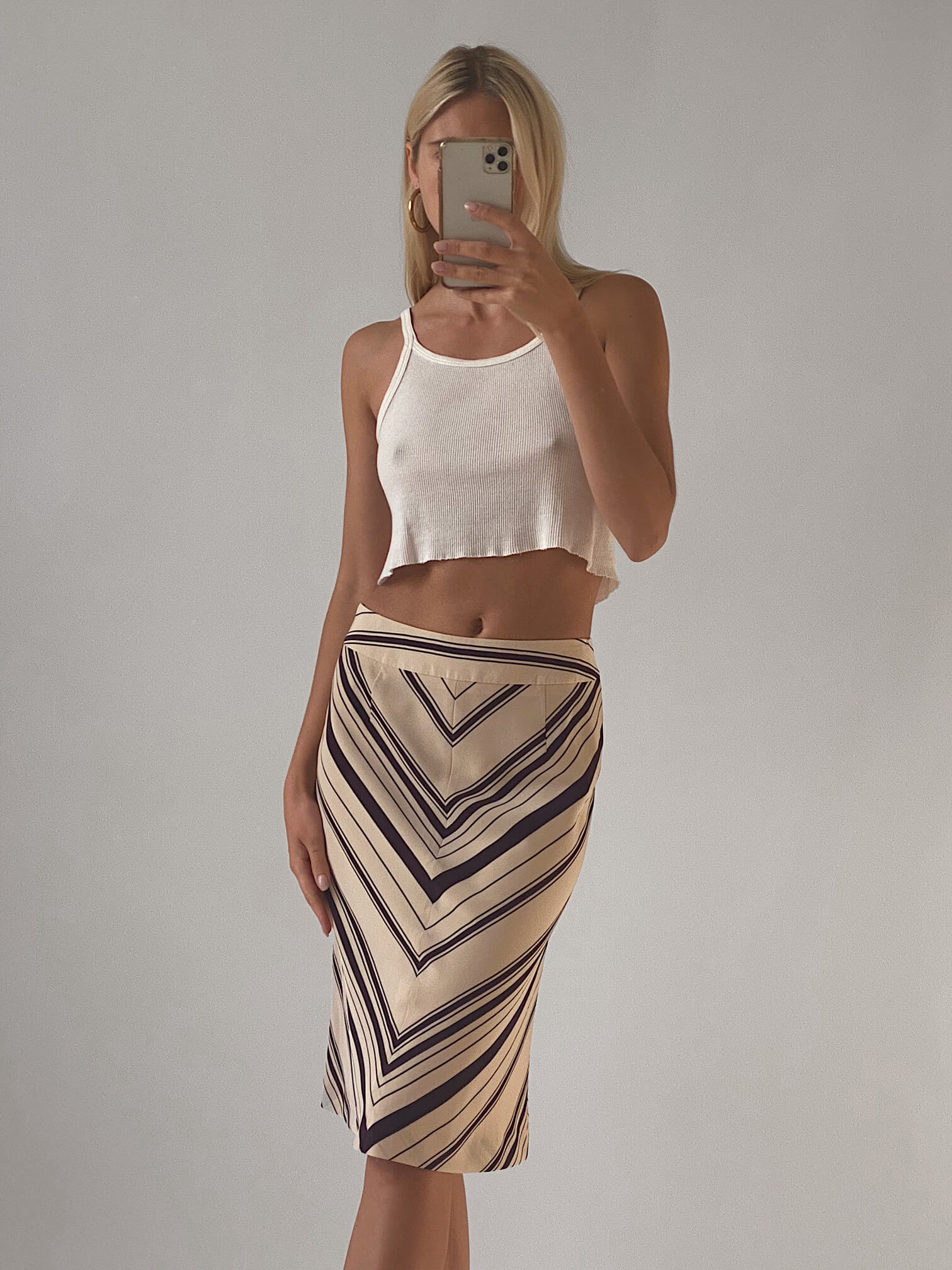 Vintage Striped Midi Skirt | XS/S