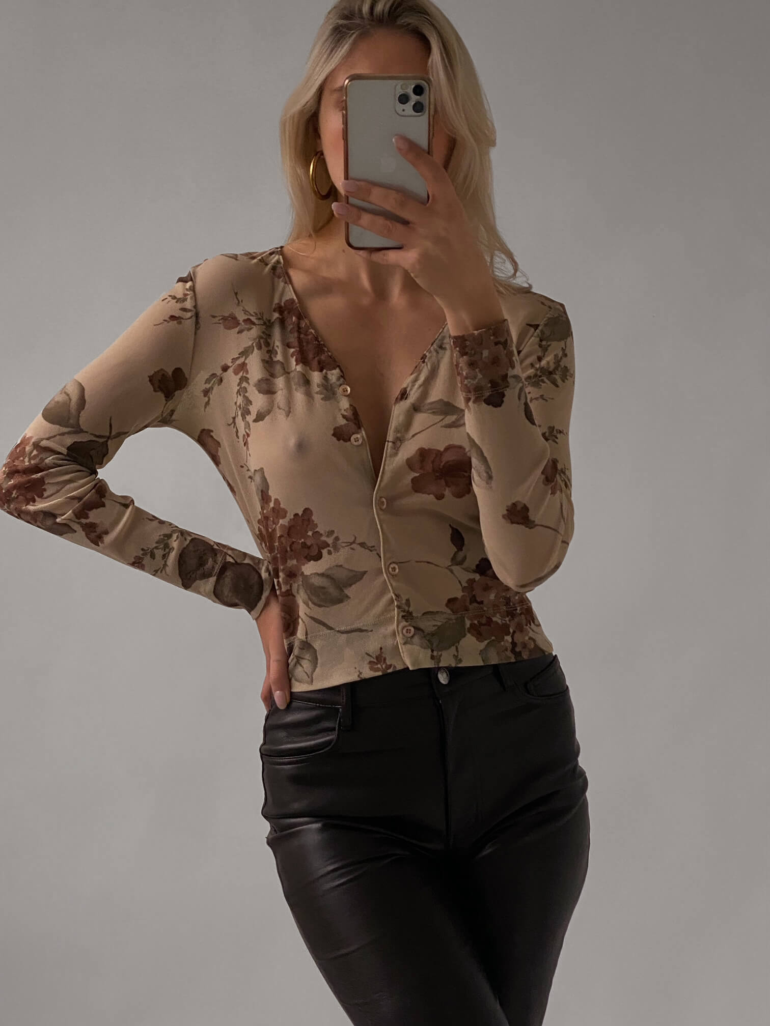 Vintage KOOKAI Floral Mesh Top | XS