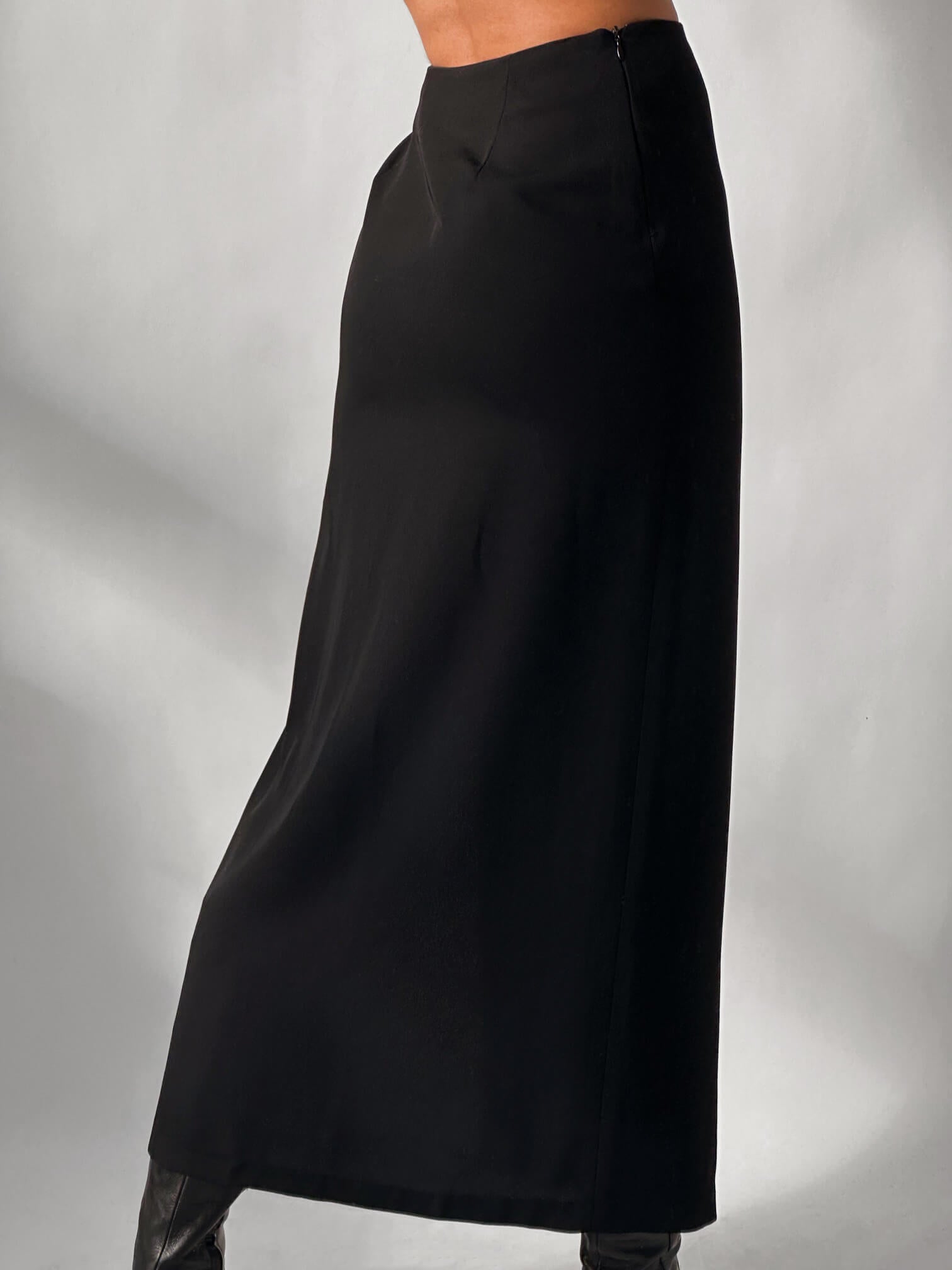Vintage High Slit Maxi Skirt | XS
