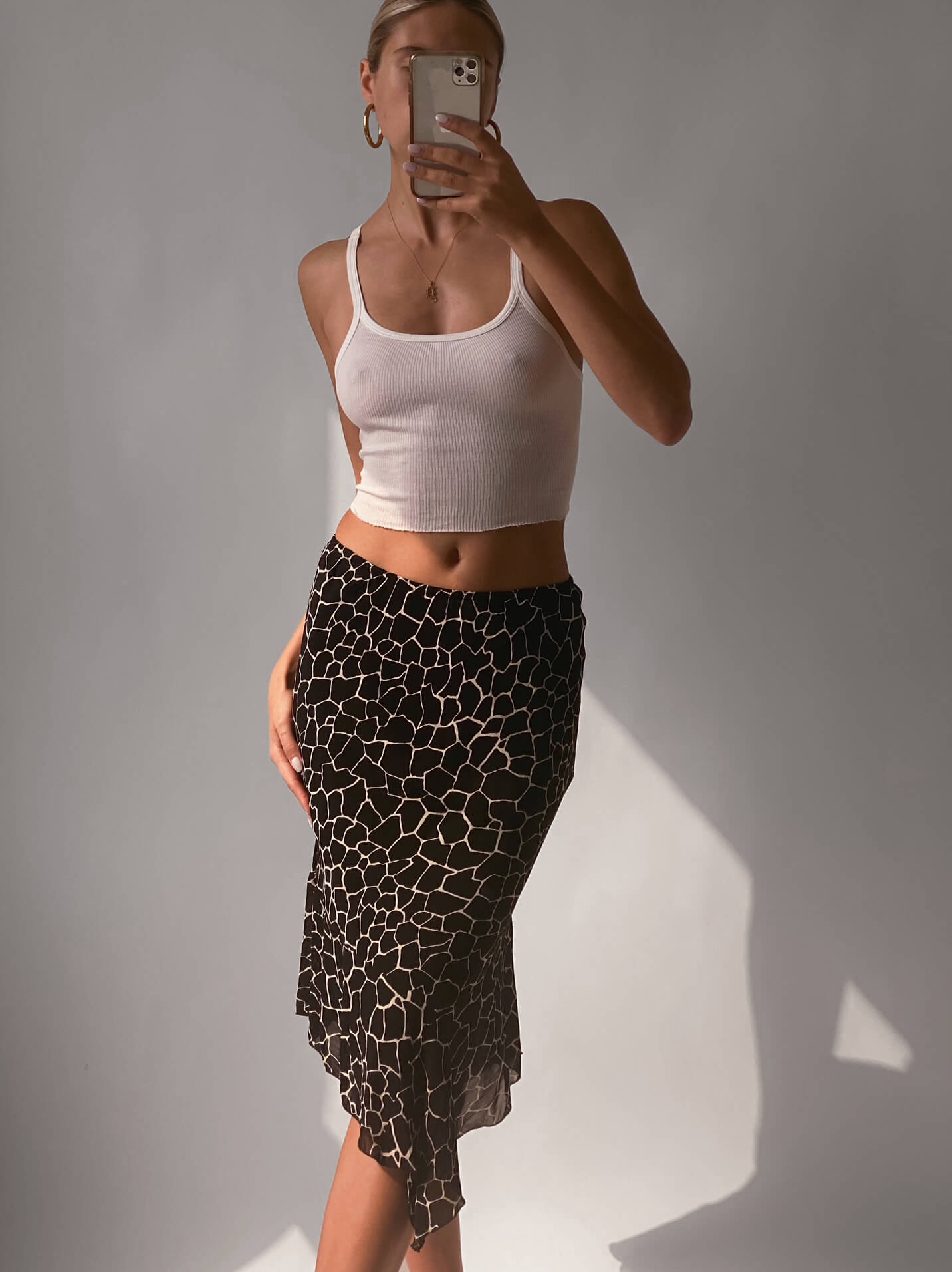Vintage Printed Handkerchief Midi Skirt | M