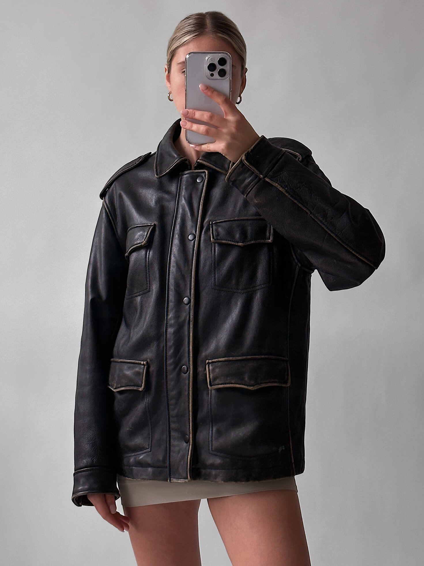 Vintage LEVIS Faded Patina Oversized Leather Jacket | XS-L
