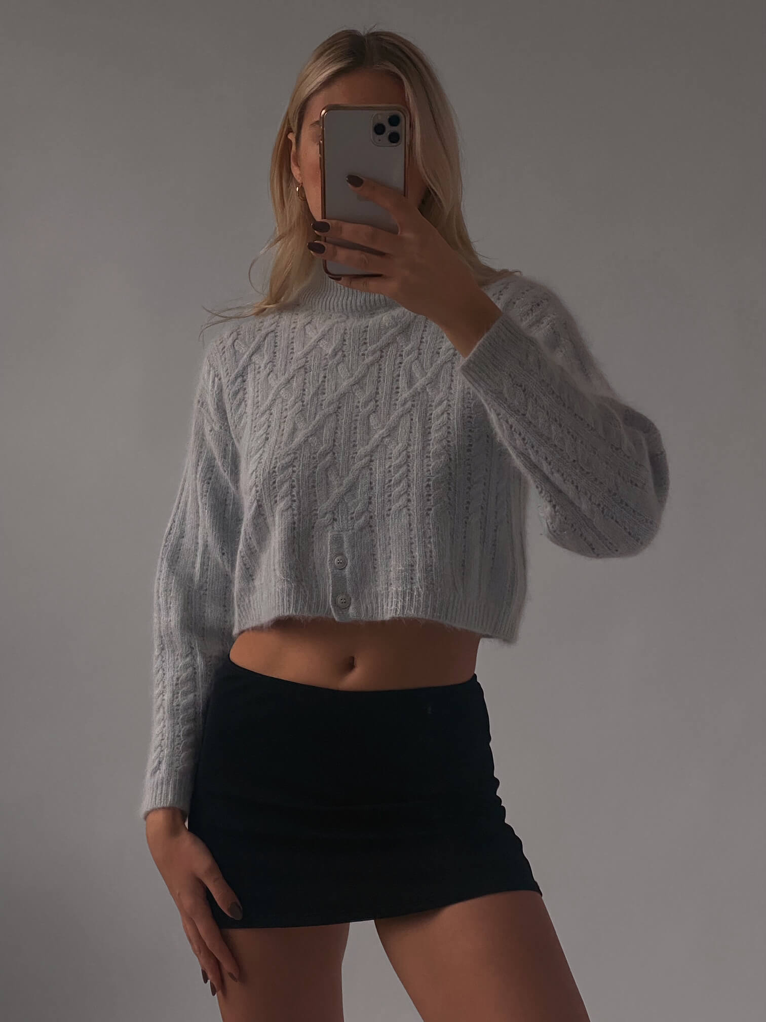Vintage Lambswool Angora Cropped Knit | M