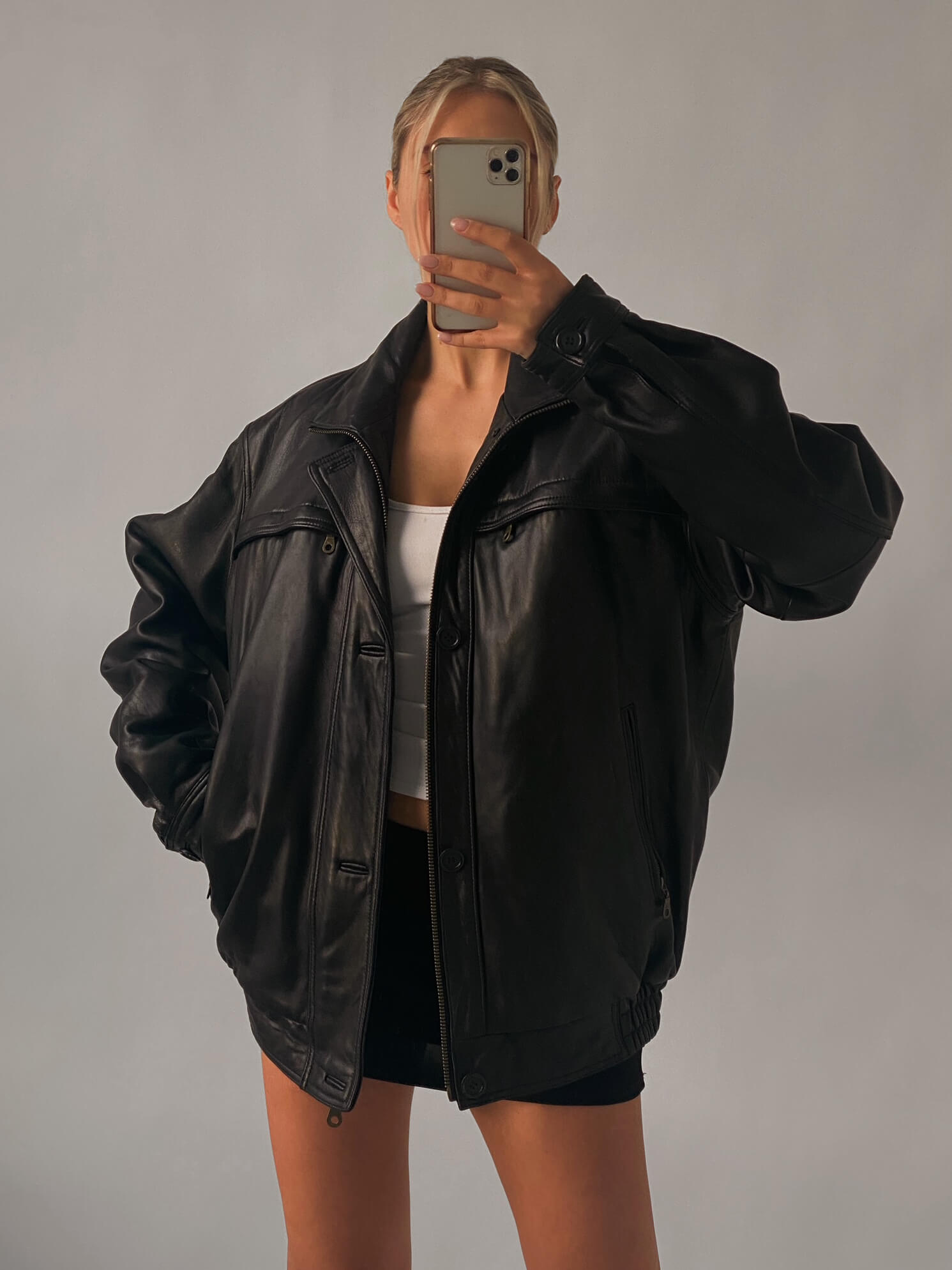 Vintage OXIDE Oversized Leather Bomber Jacket | XS-XL