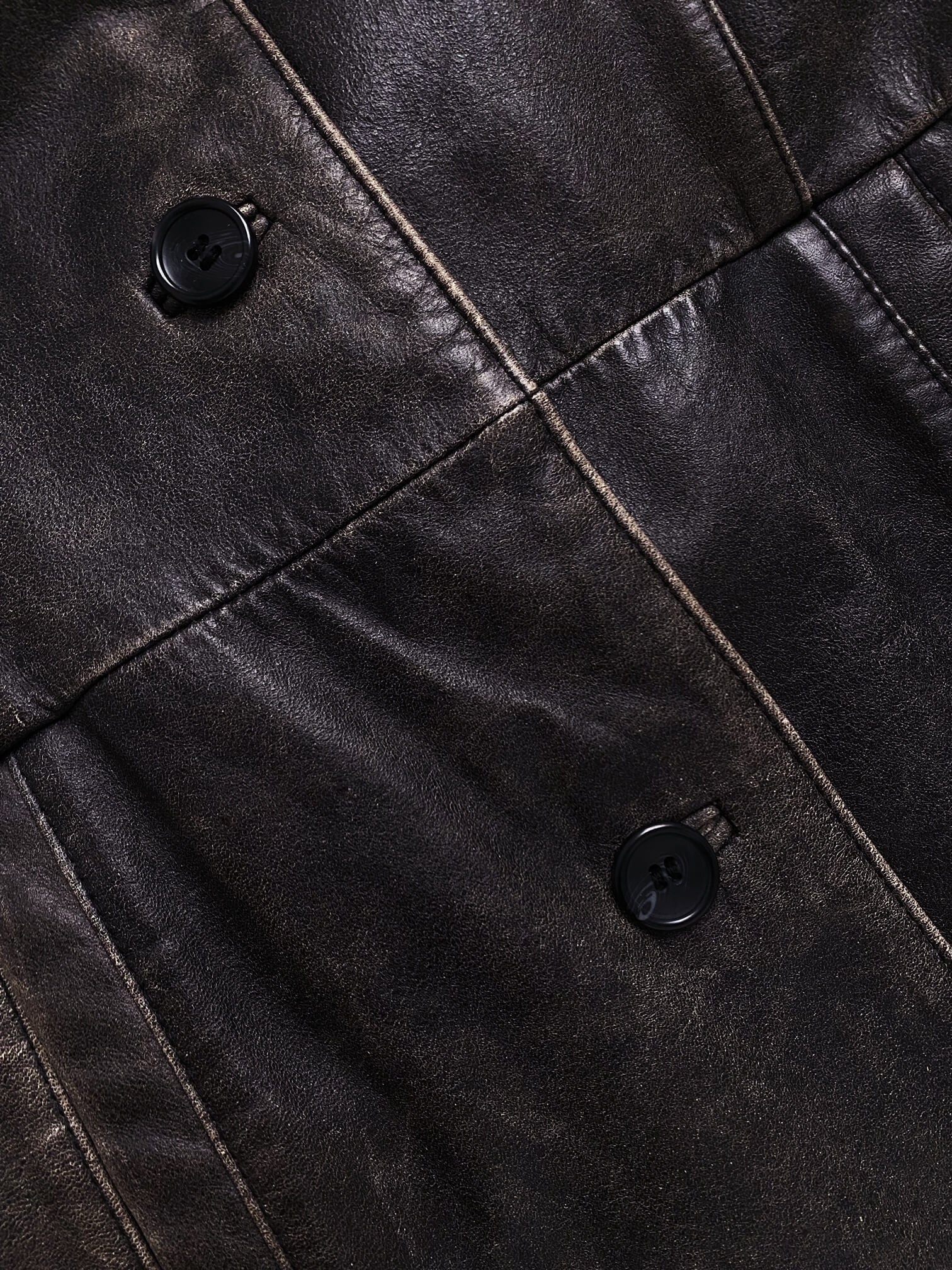 Vintage Oversized Straight Fit Patina Leather Jacket | XS-M