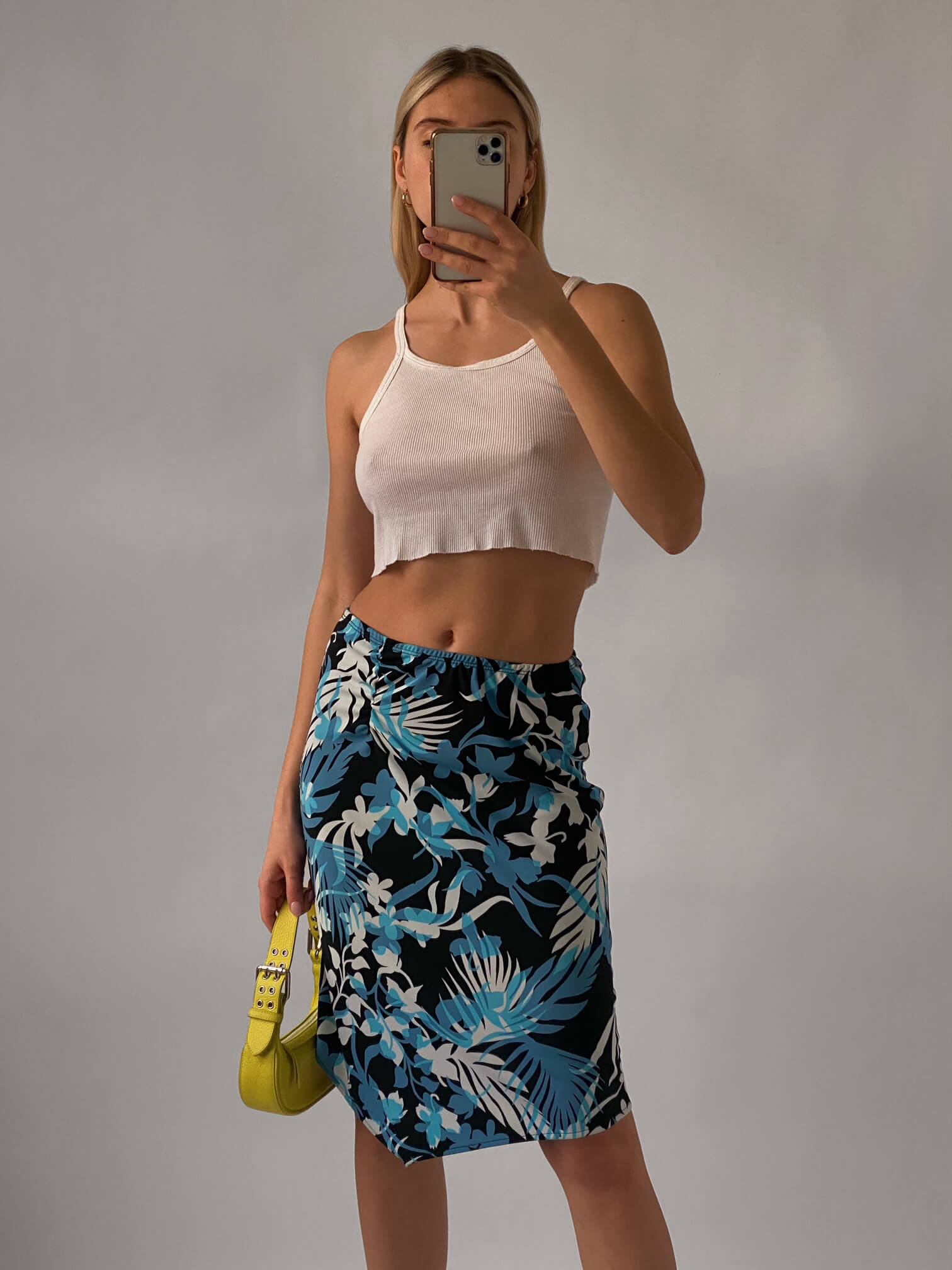 Vintage BCBG MAXAZRIA Tropical Midi Skirt | S