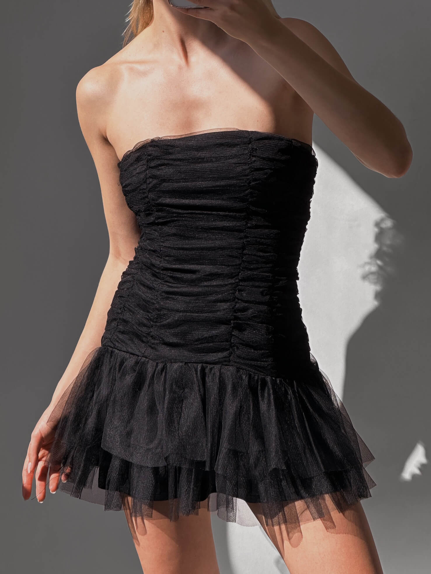 Vintage Strapless Tulle Dress  | XS