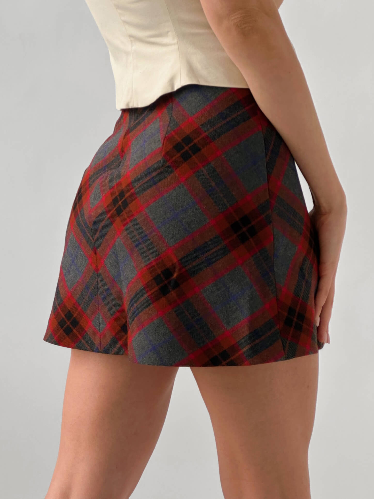 Retro Plaid Mini Skirt | XS/S