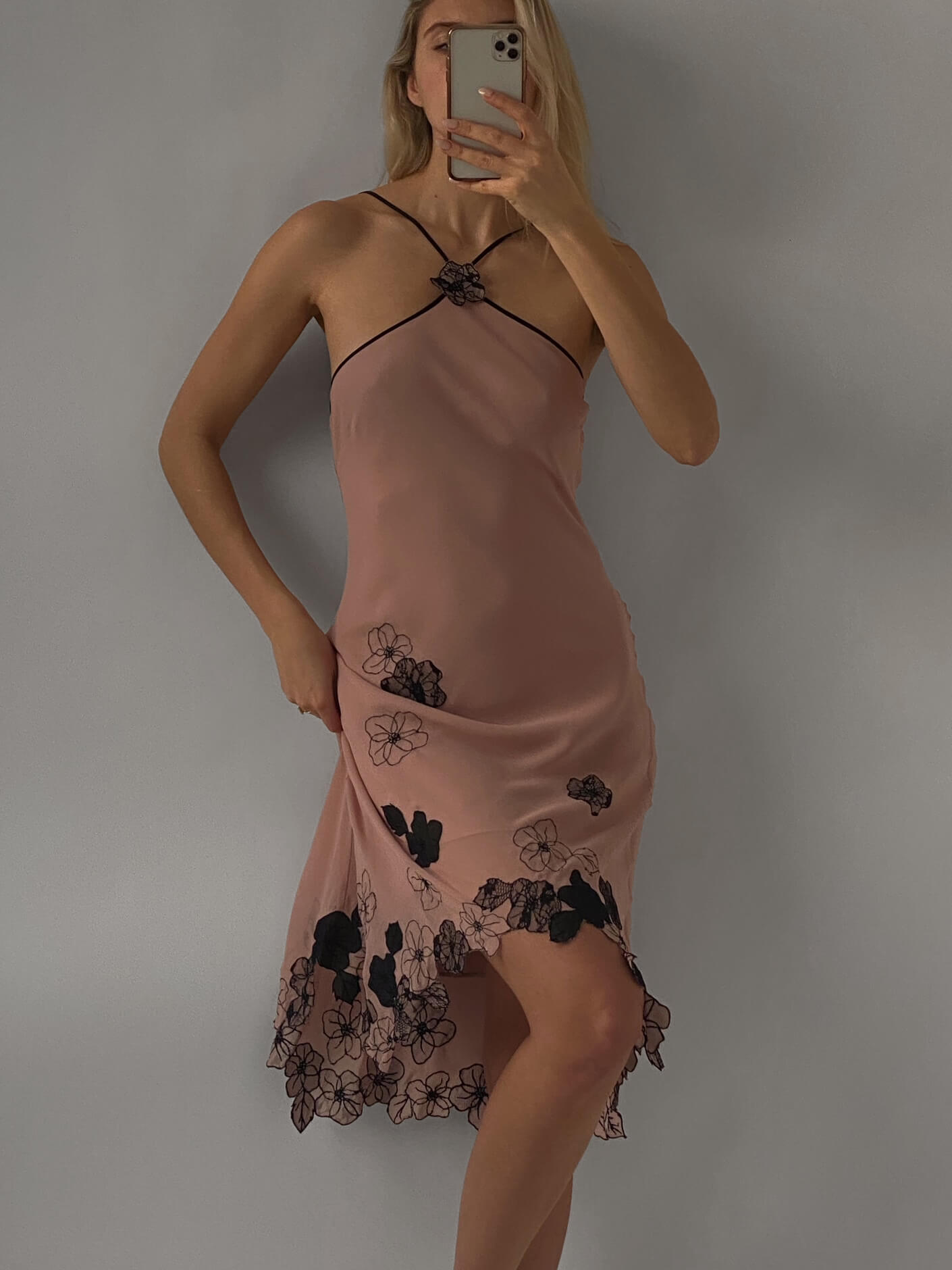 Vintage BCBG MAXAZRIA Embroidered Silk Dress | 4/S