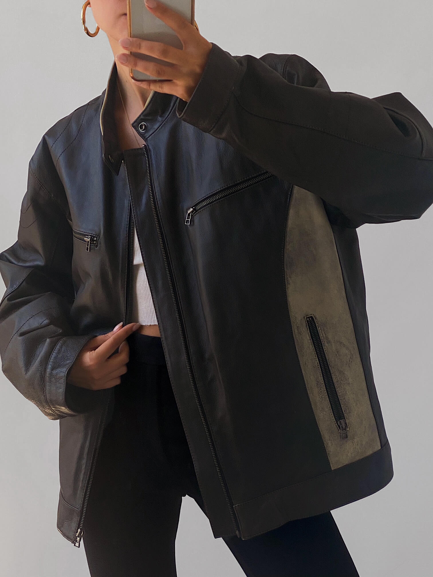 Vintage Panelled Moto Jacket | XS-XL