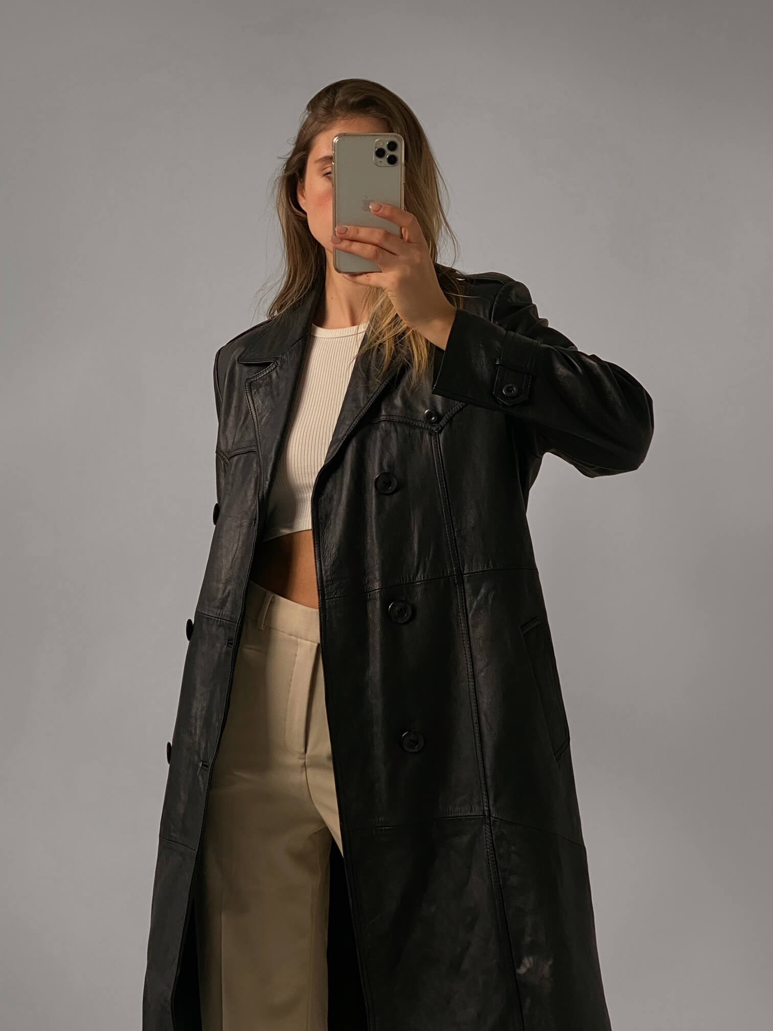 Vintage Fur Lined Leather Trench | XS-L