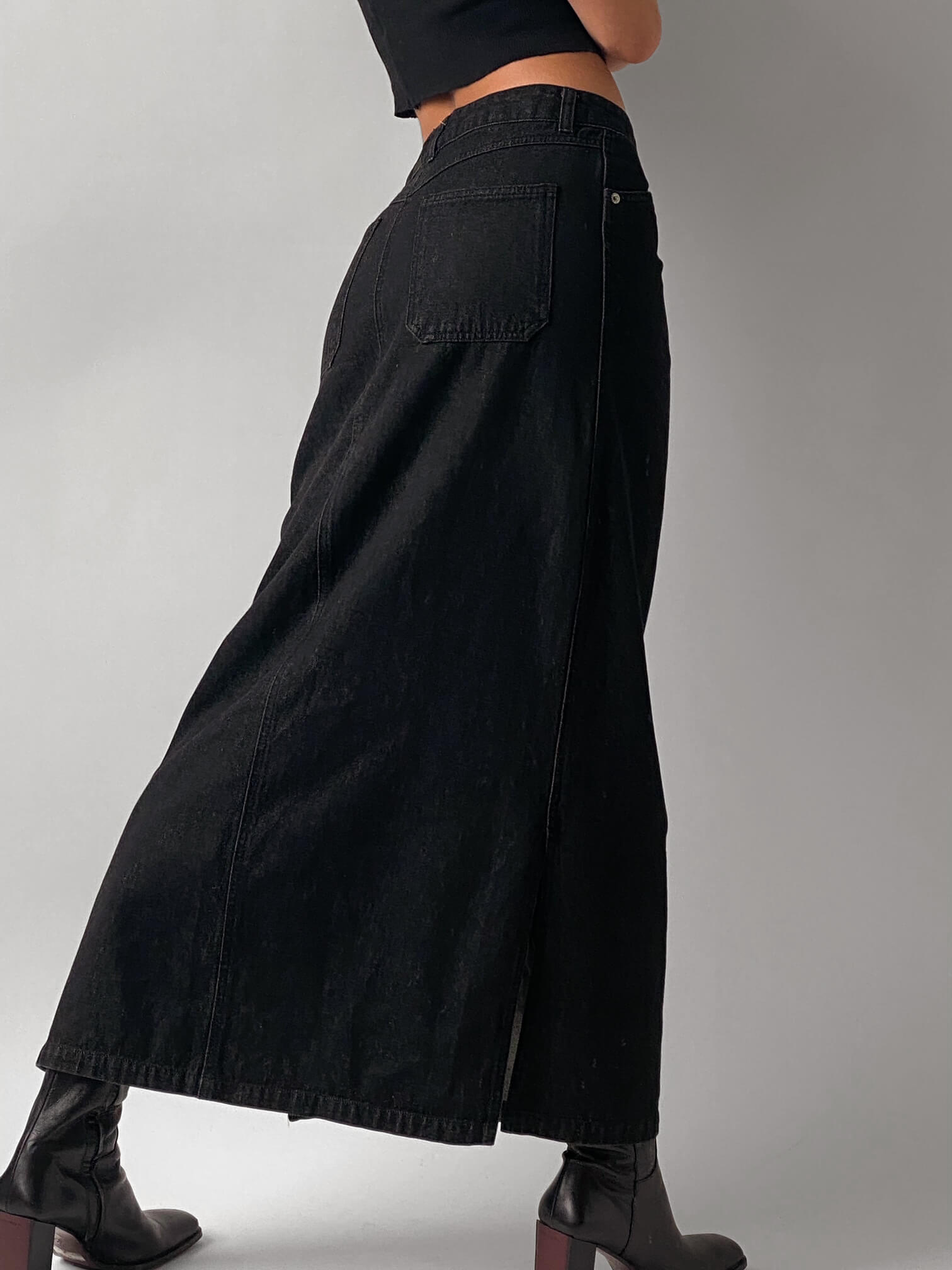 Vintage Denim Maxi Skirt | S/M
