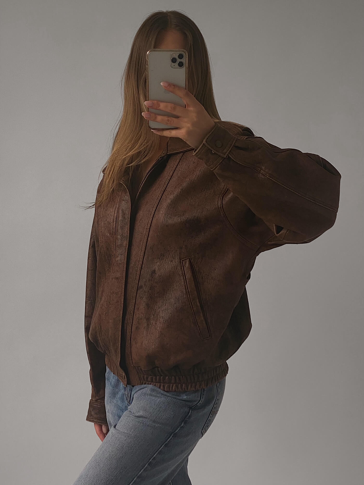 Vintage Patina Leather Bomber Jacket | XS-L