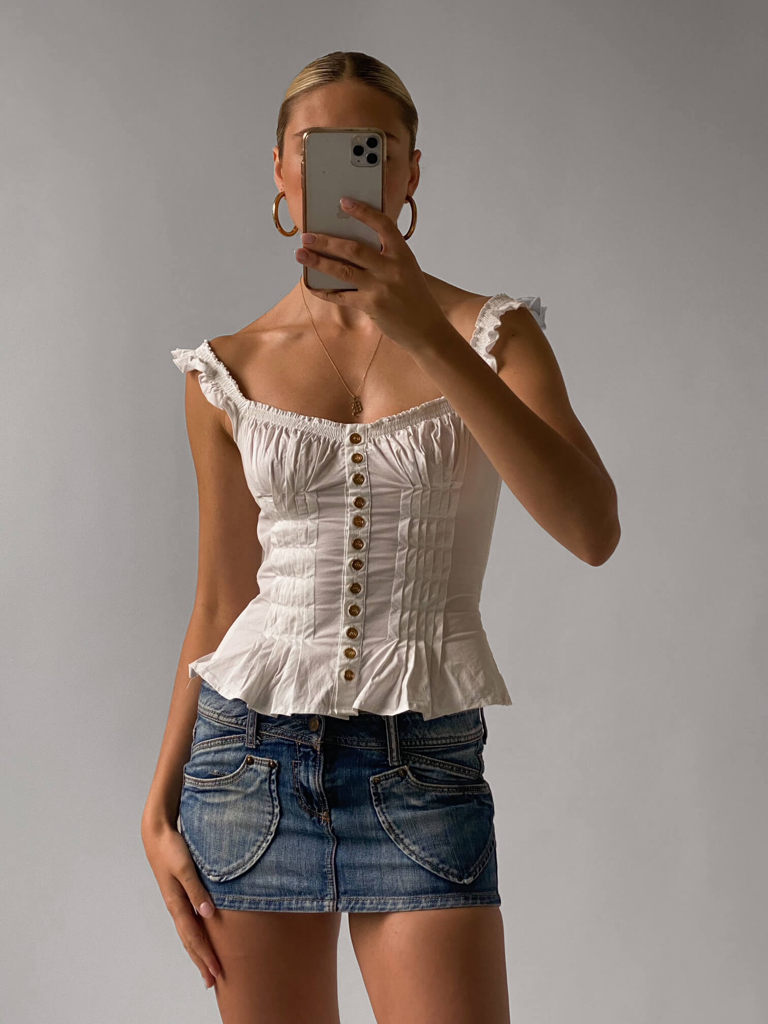 Vintage Cotton Milk Maid Top | XS