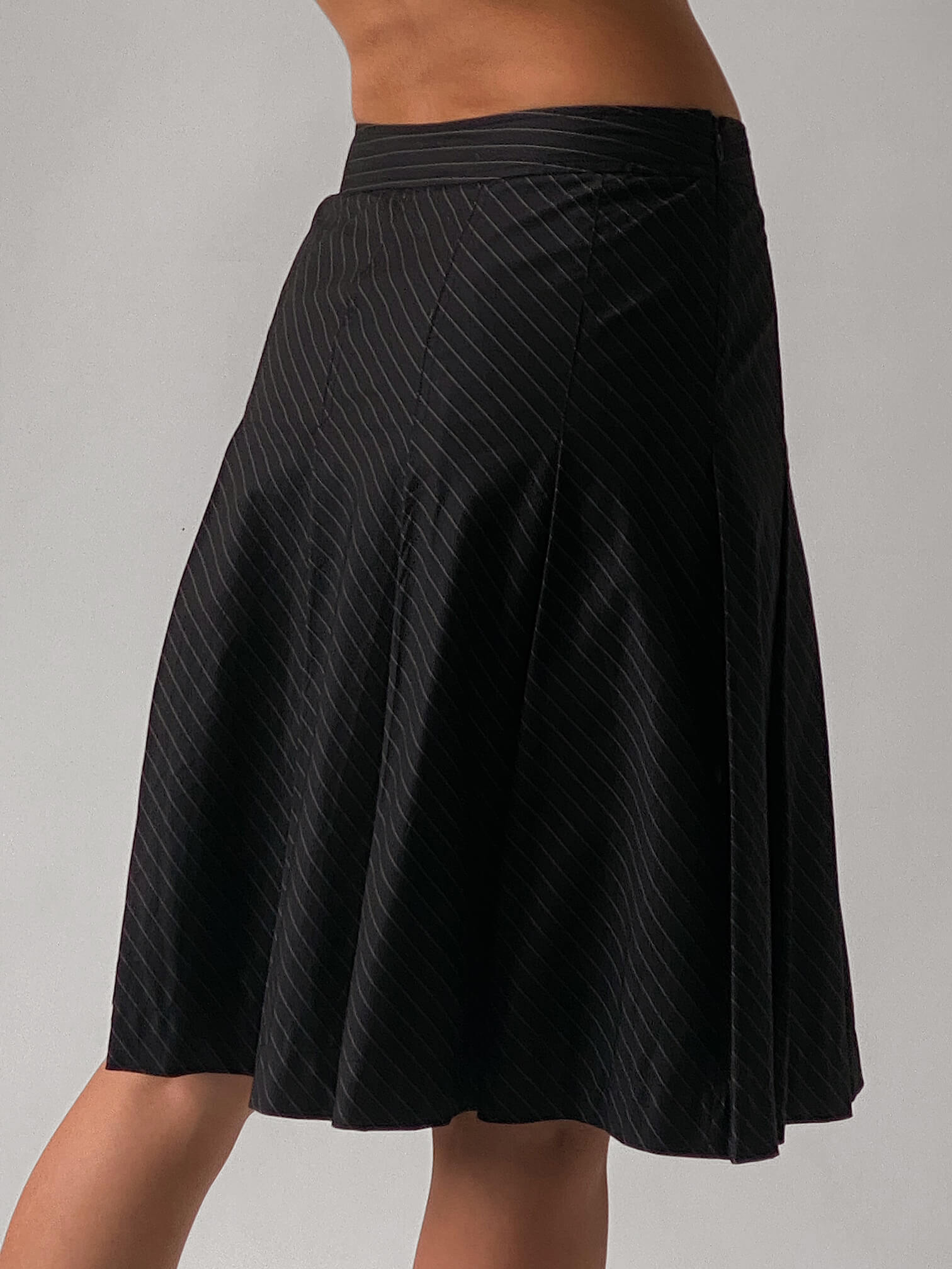 Vintage Pinstripe Flared Skirt | XS/S