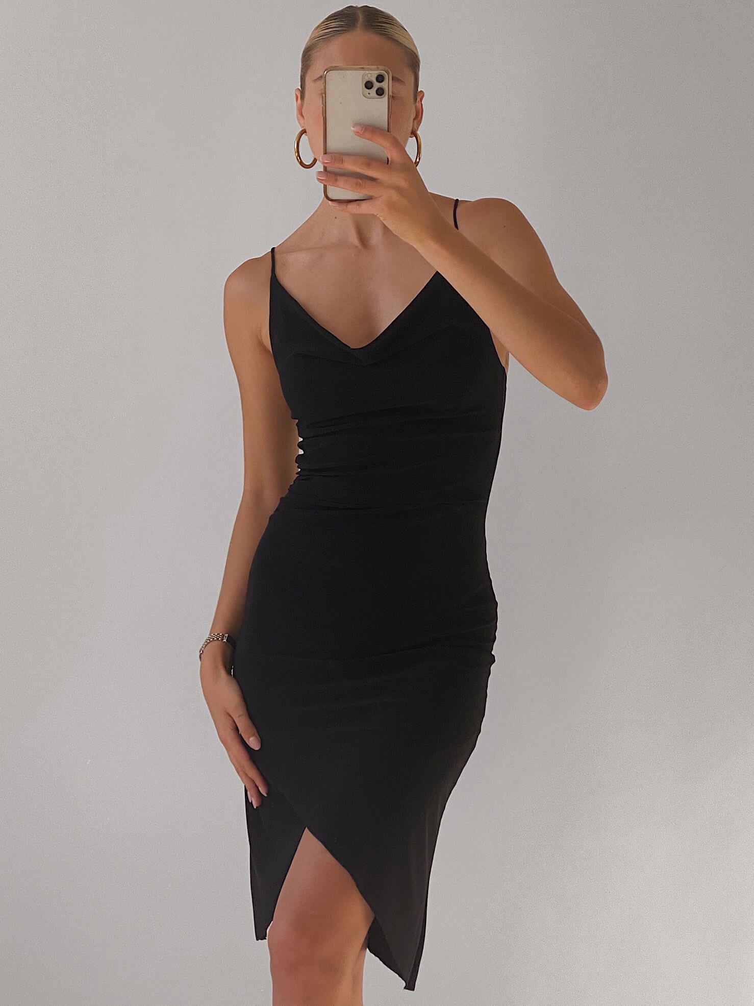 Vintage Cowl Neckline Tulip Skirt Dress | S