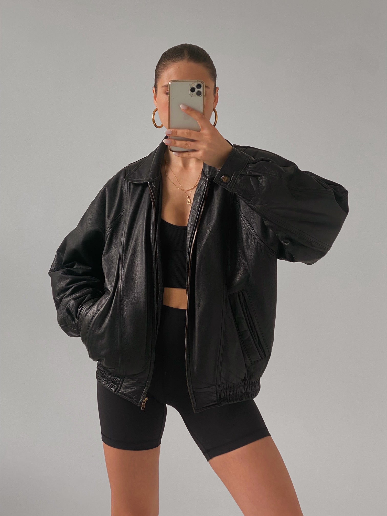 Classic Vintage Leather Bomber Jacket | XS-XL