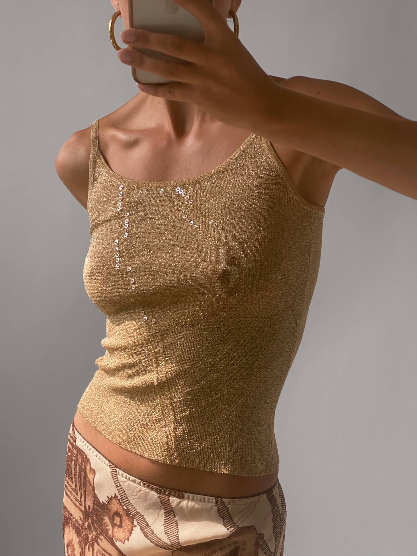 Vintage Metallic Sequin Knit Top | XS/S