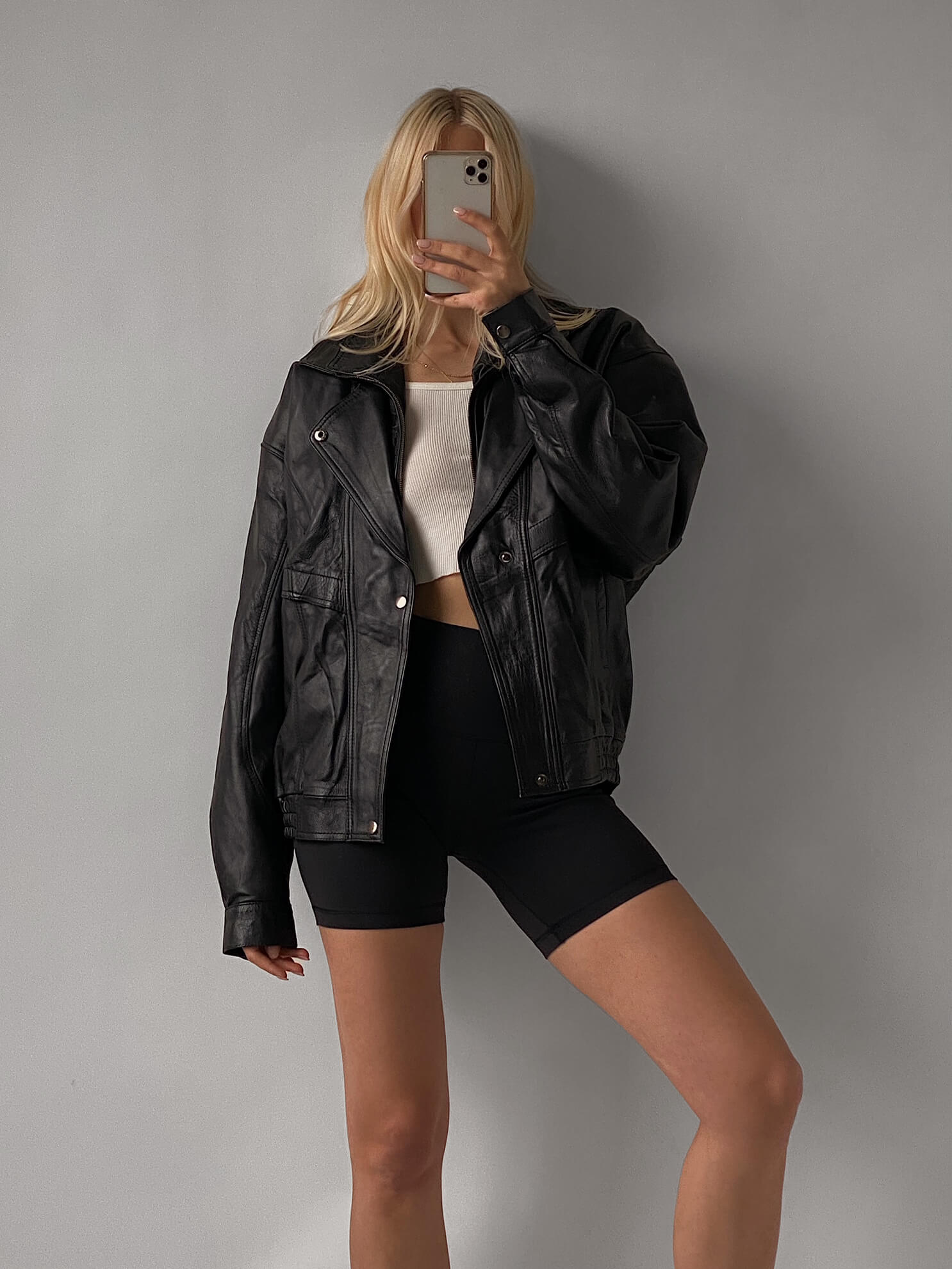 Vintage Oversized Leather Bomber Jacket No. 5 | XS-XL