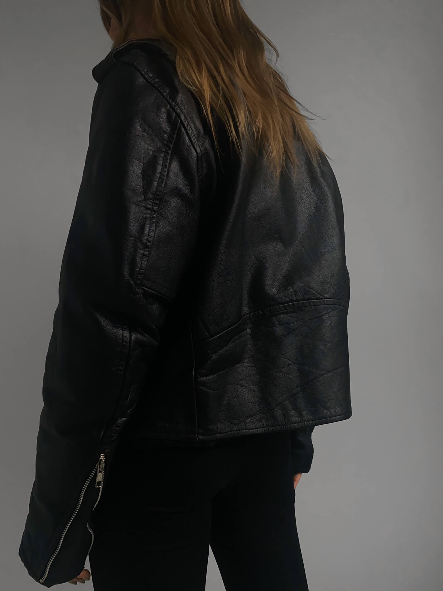 Vintage Classic Oversized Moto Jacket | XS-L