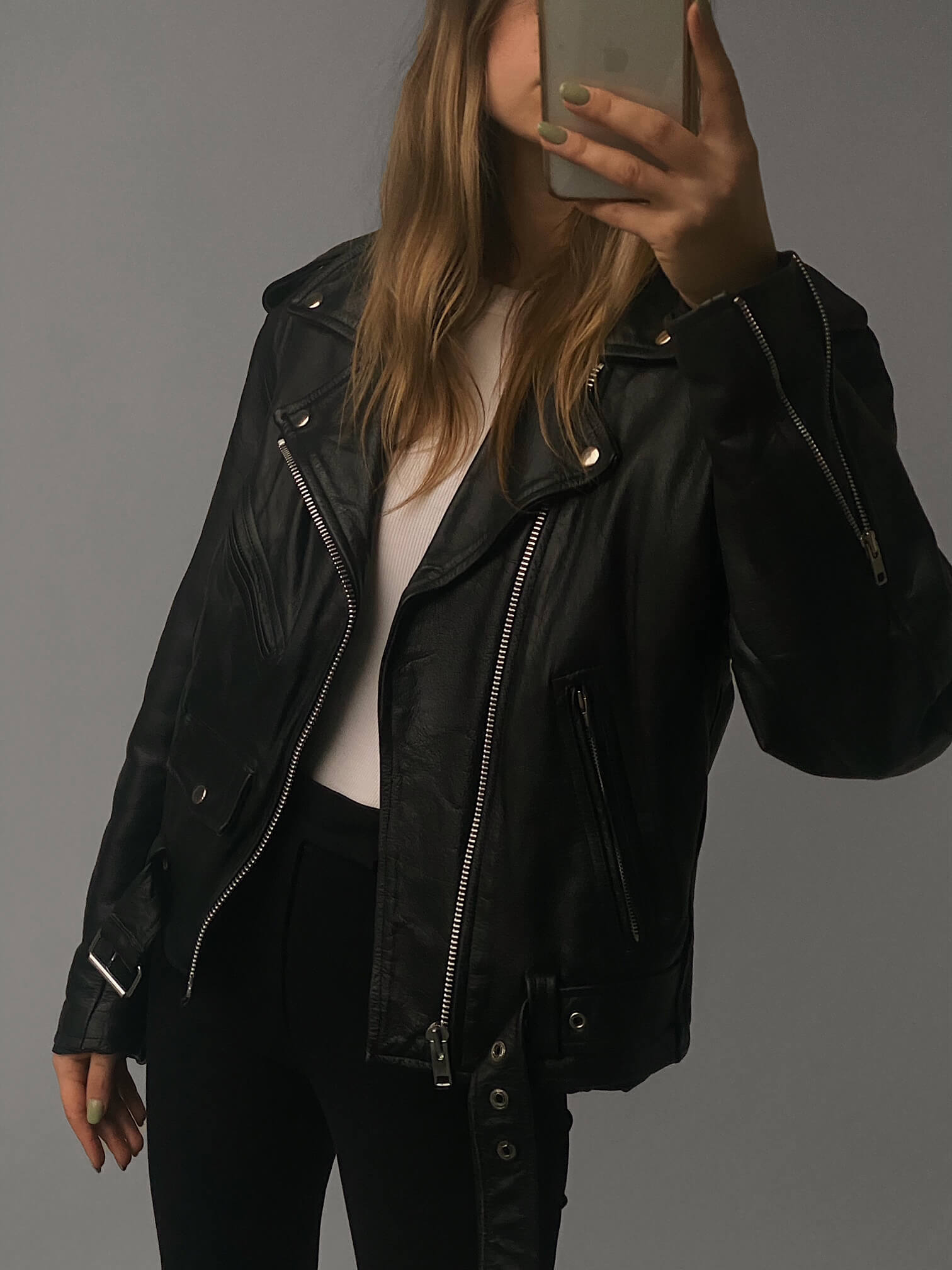 Vintage Classic Oversized Moto Jacket | XS-L