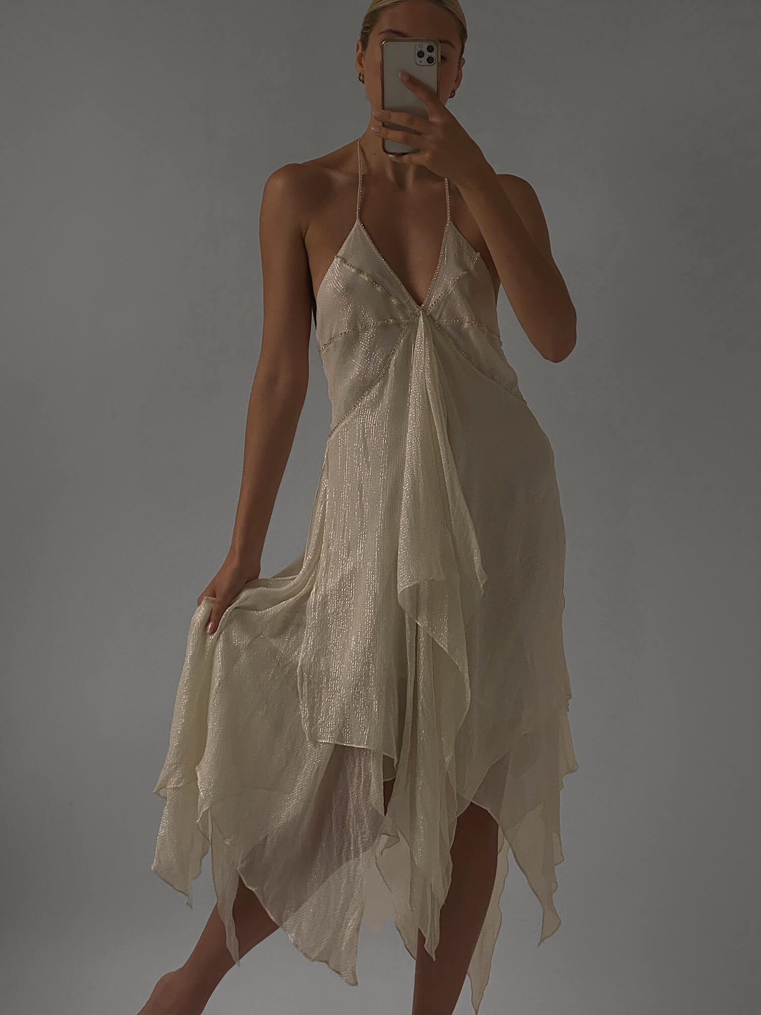 Vintage Max Azria Silk Chiffon Handkerchief Dress | XS/S